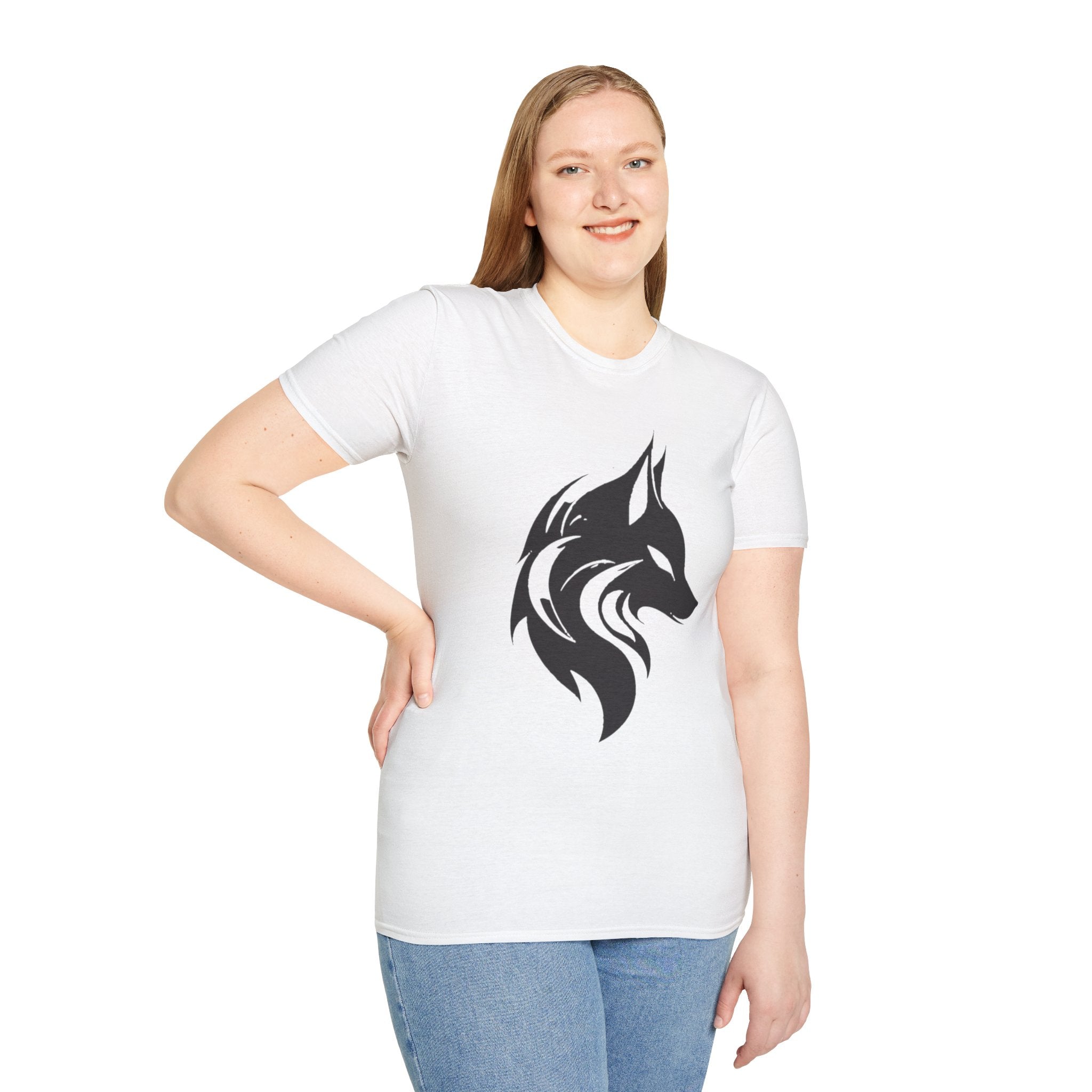 Wolf Silhouette T-Shirt — Tribal Black Wolf Graphic Tee