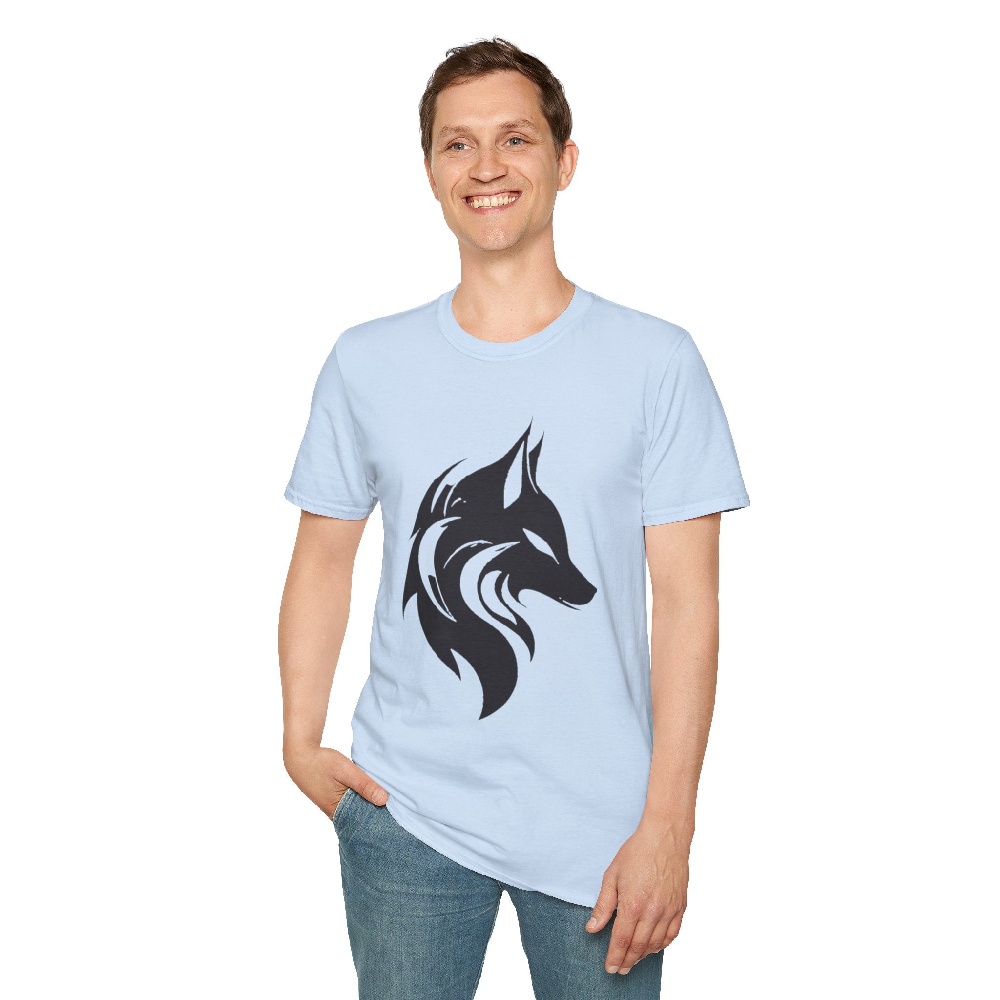 Wolf Silhouette T-Shirt — Tribal Black Wolf Graphic Tee