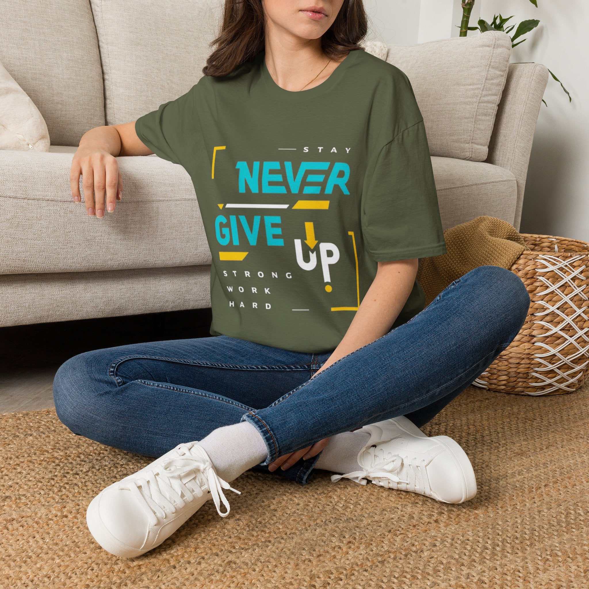 T-Shirt — Stay Never Give Up Motivational Graphic Tee