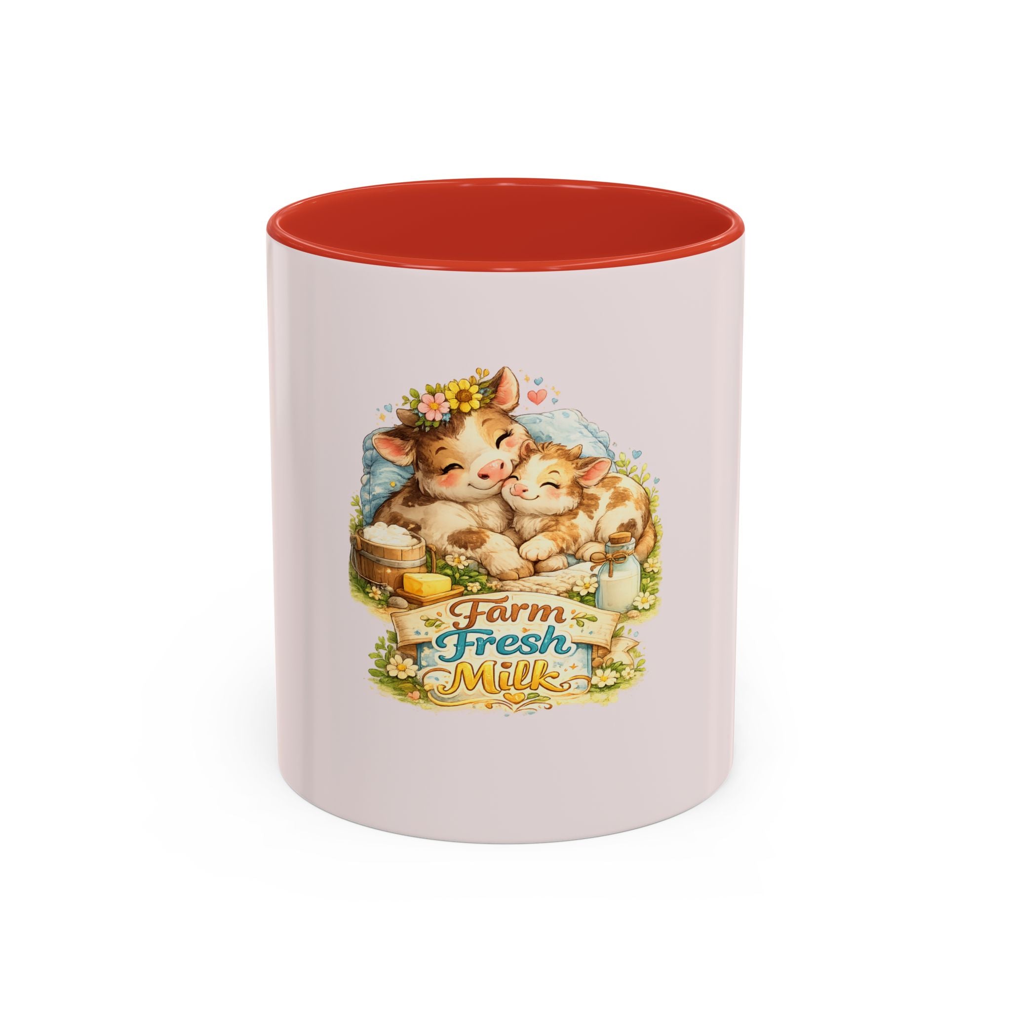 Farm Fresh Milk Coffee Mug — Cute Vintage Kittens Illustration (Accent 11/15oz)