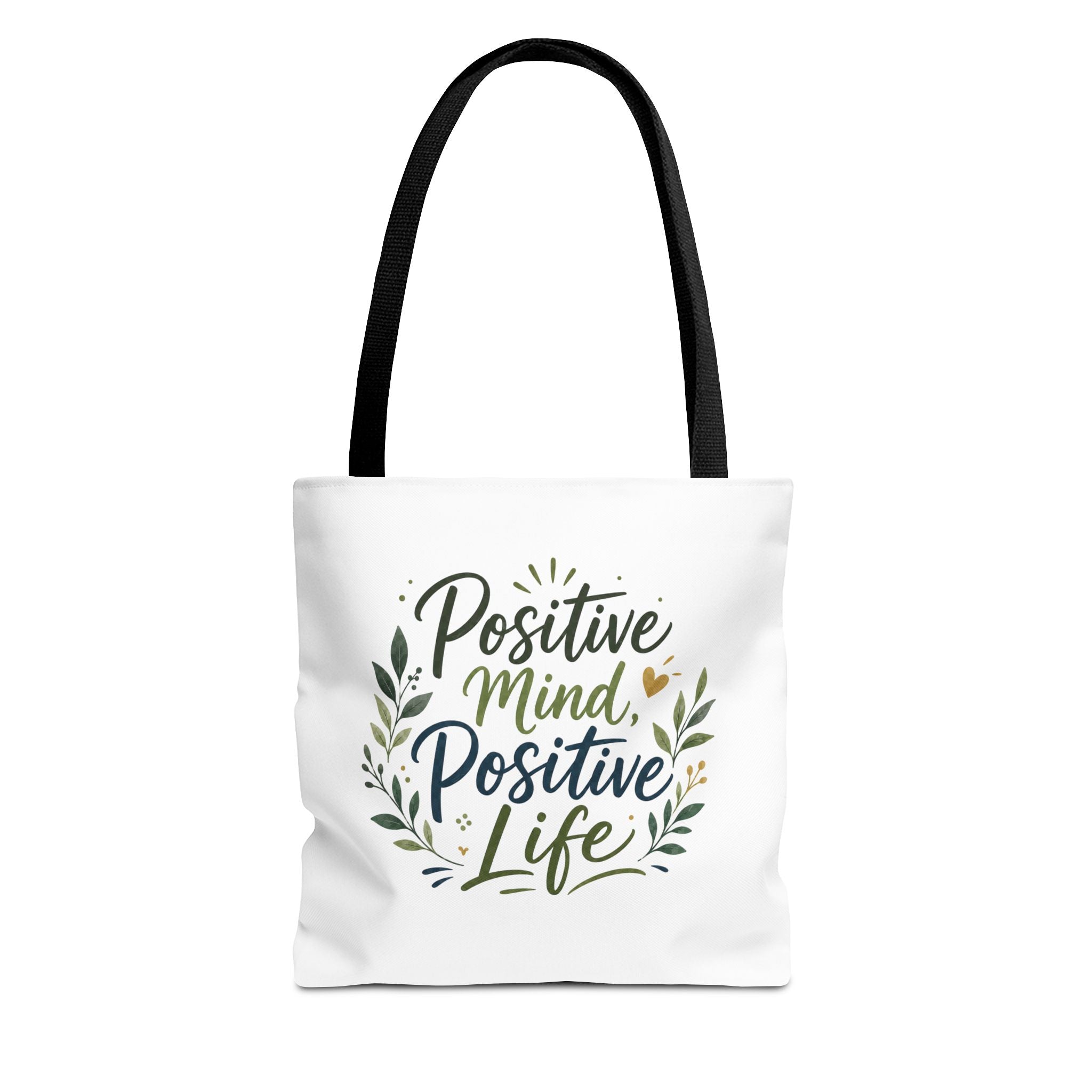 Positive Mind, Positive Life Tote Bag — Inspirational Floral Canvas Shopper