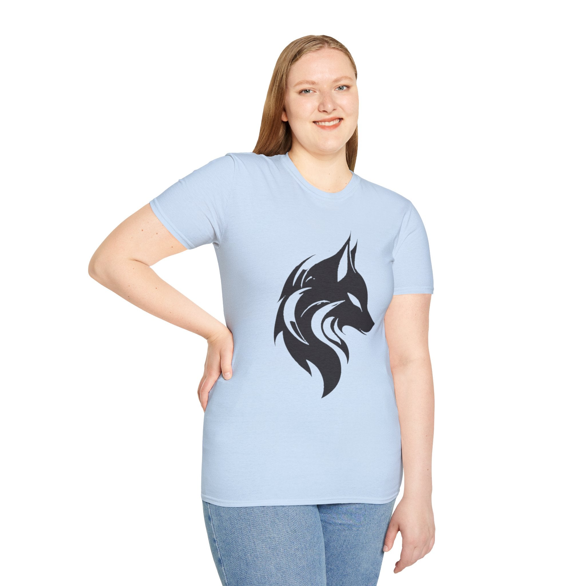 Wolf Silhouette T-Shirt — Tribal Black Wolf Graphic Tee