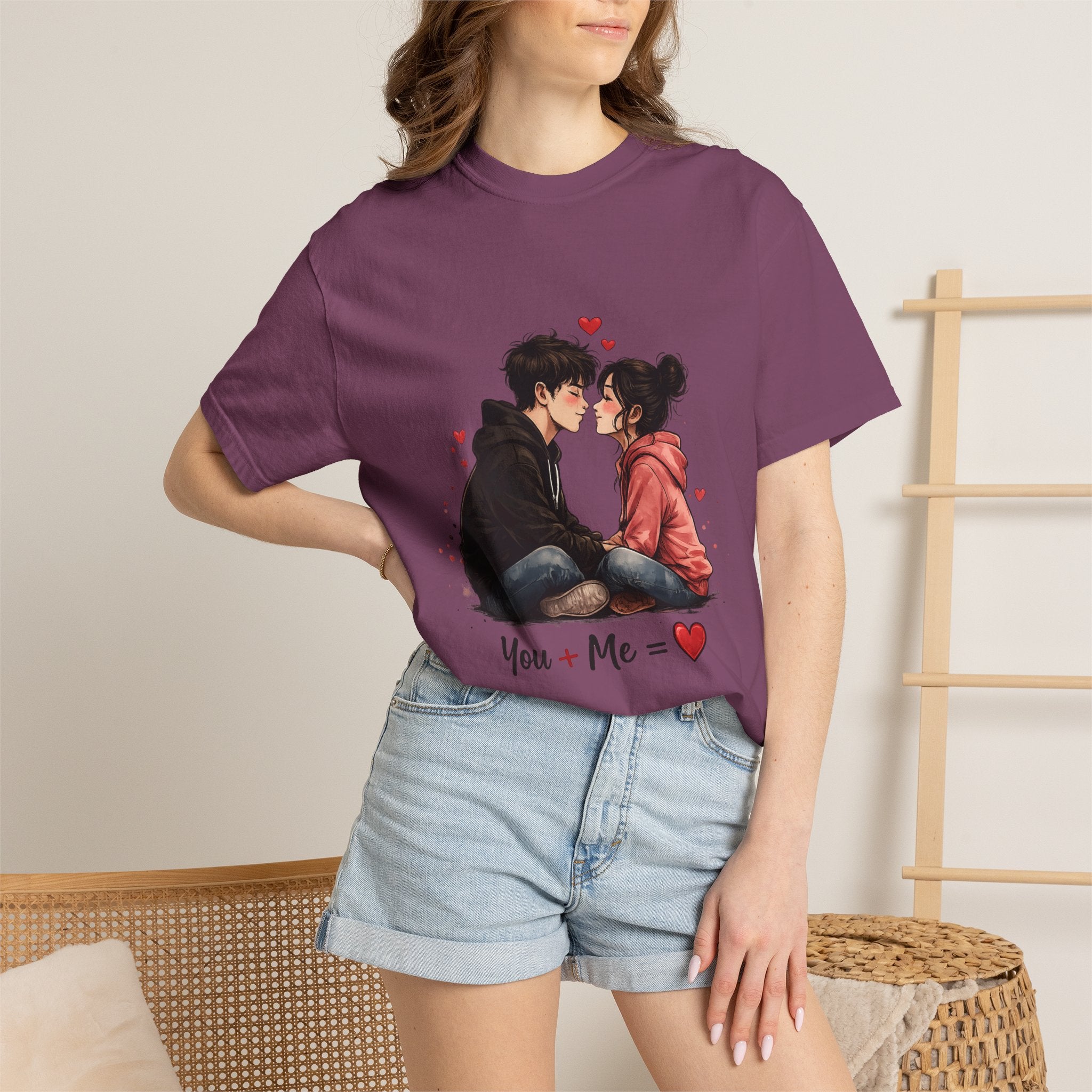 You + Me =  Romantic Couple T-Shirt