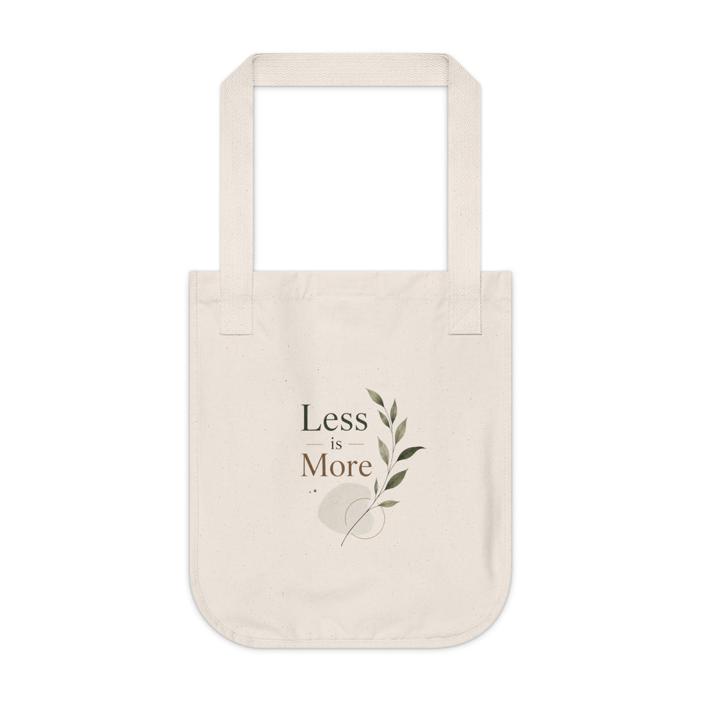 Canvas Tote — "Less Is More" Minimalist Organic Grocery & Everyday Bag