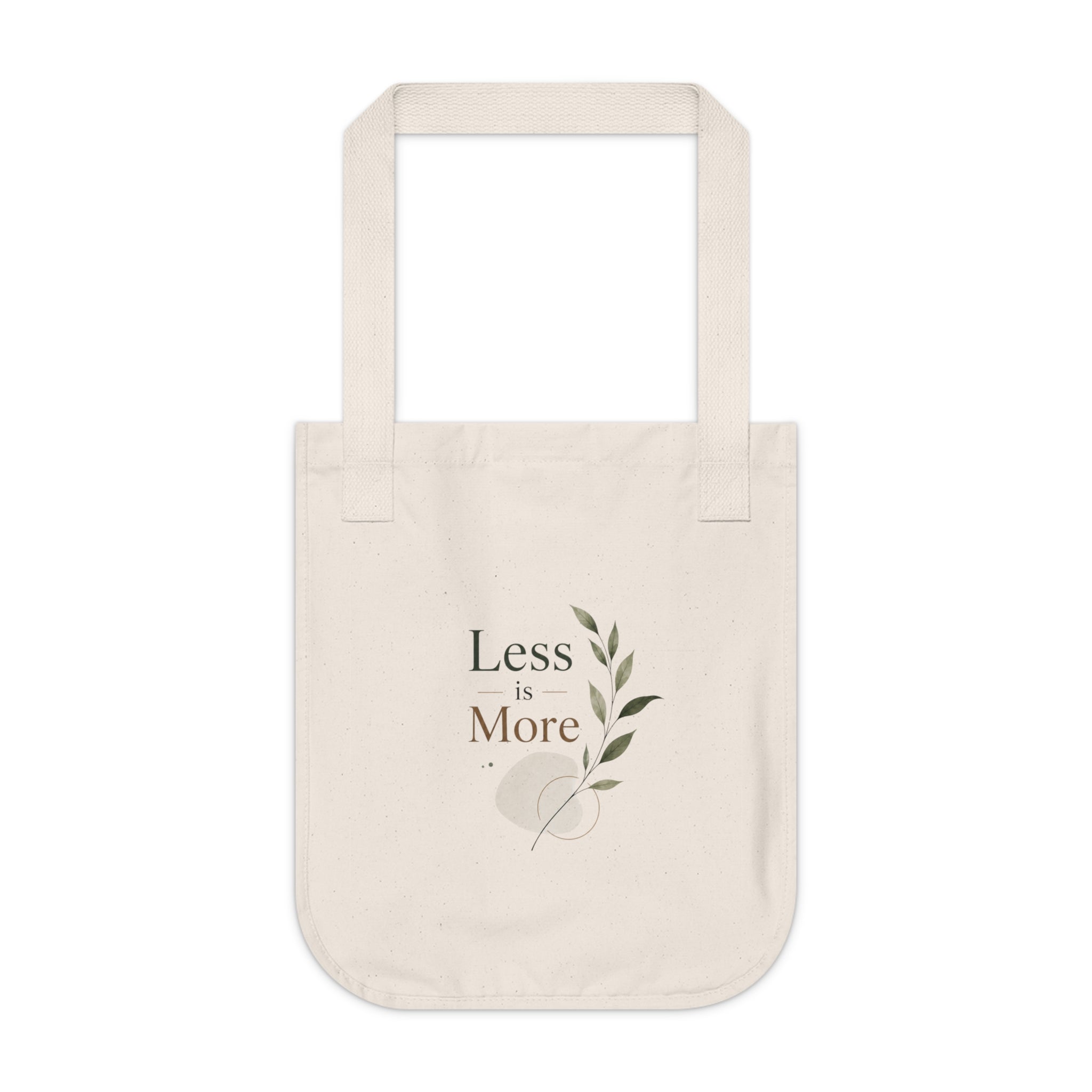 Canvas Tote — "Less Is More" Minimalist Organic Grocery & Everyday Bag