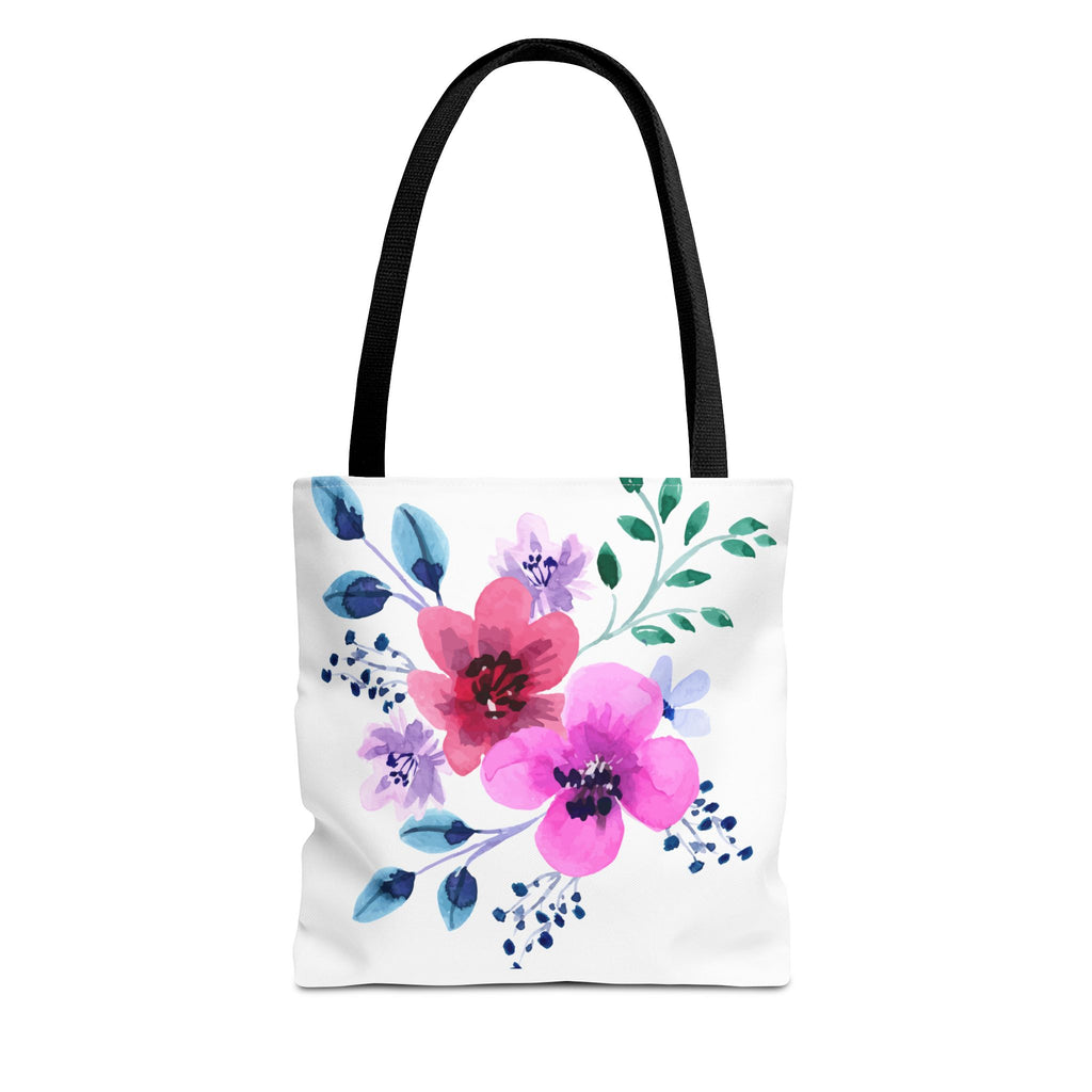Floral Watercolor Tote Bag — Pink Blossoms All-Over Print