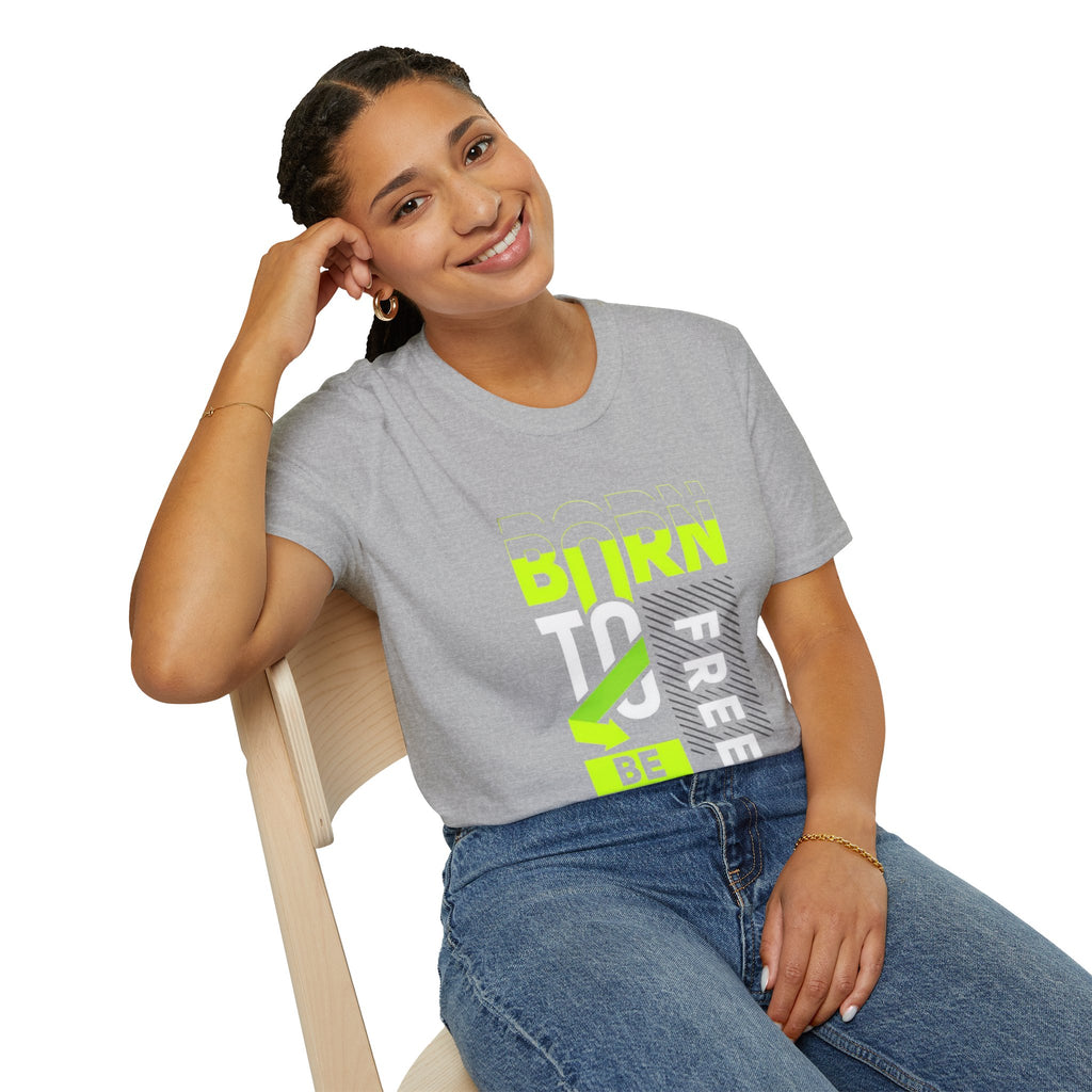 T-Shirt — Born To Be Free Neon Graphic Tee