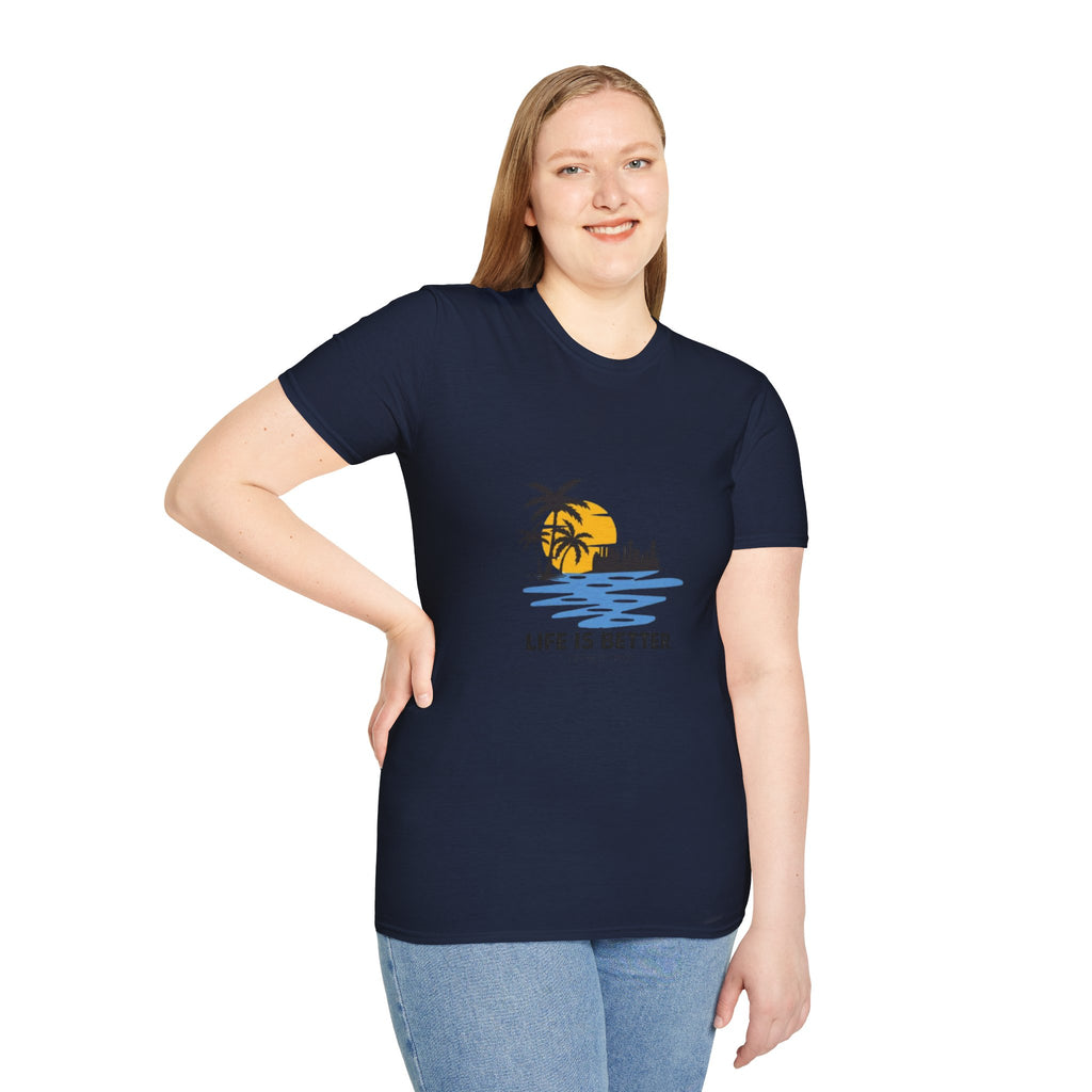 Sunset Beach T-Shirt — "Life Is Better" Palm Tree Graphic