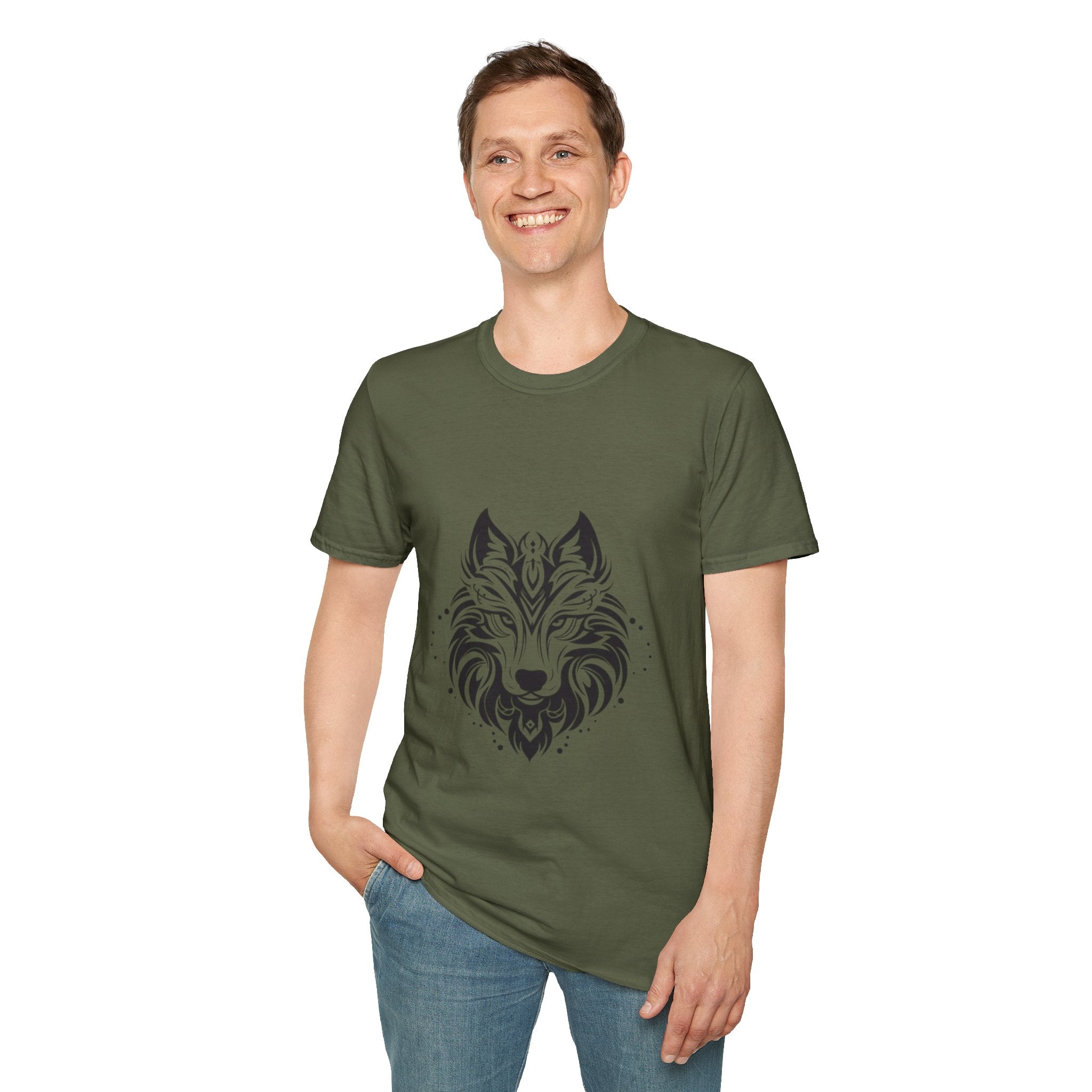 Wolf Mandala T-Shirt — Tribal Geometric Wolf Art Tee