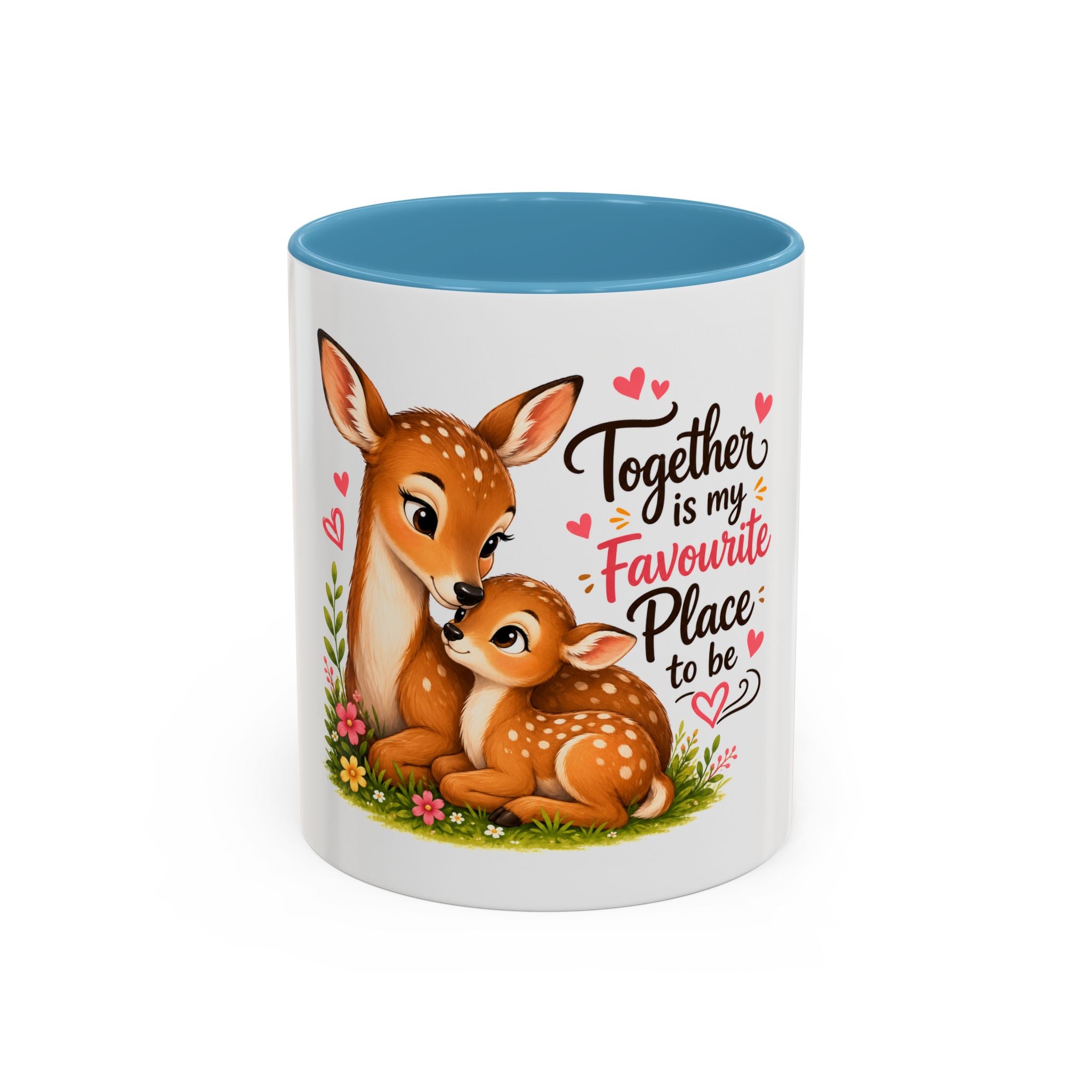 Mother and Baby Deer Accent Coffee Mug — "Together is my Favourite Place to be"