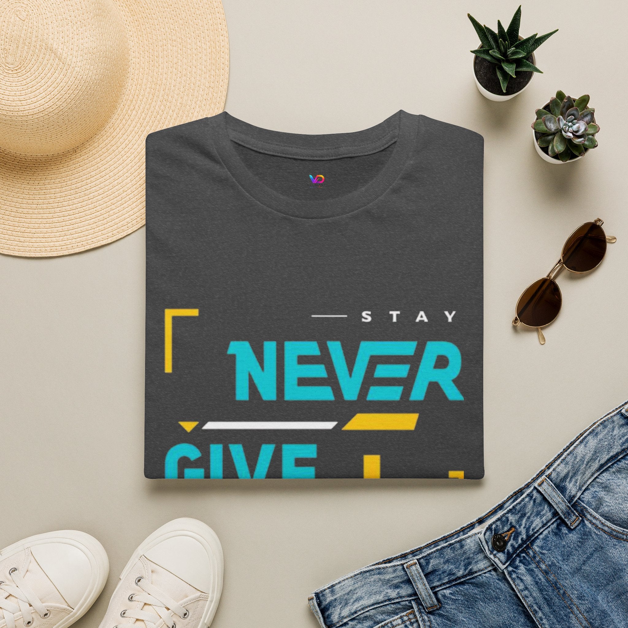 T-Shirt — Stay Never Give Up Motivational Graphic Tee