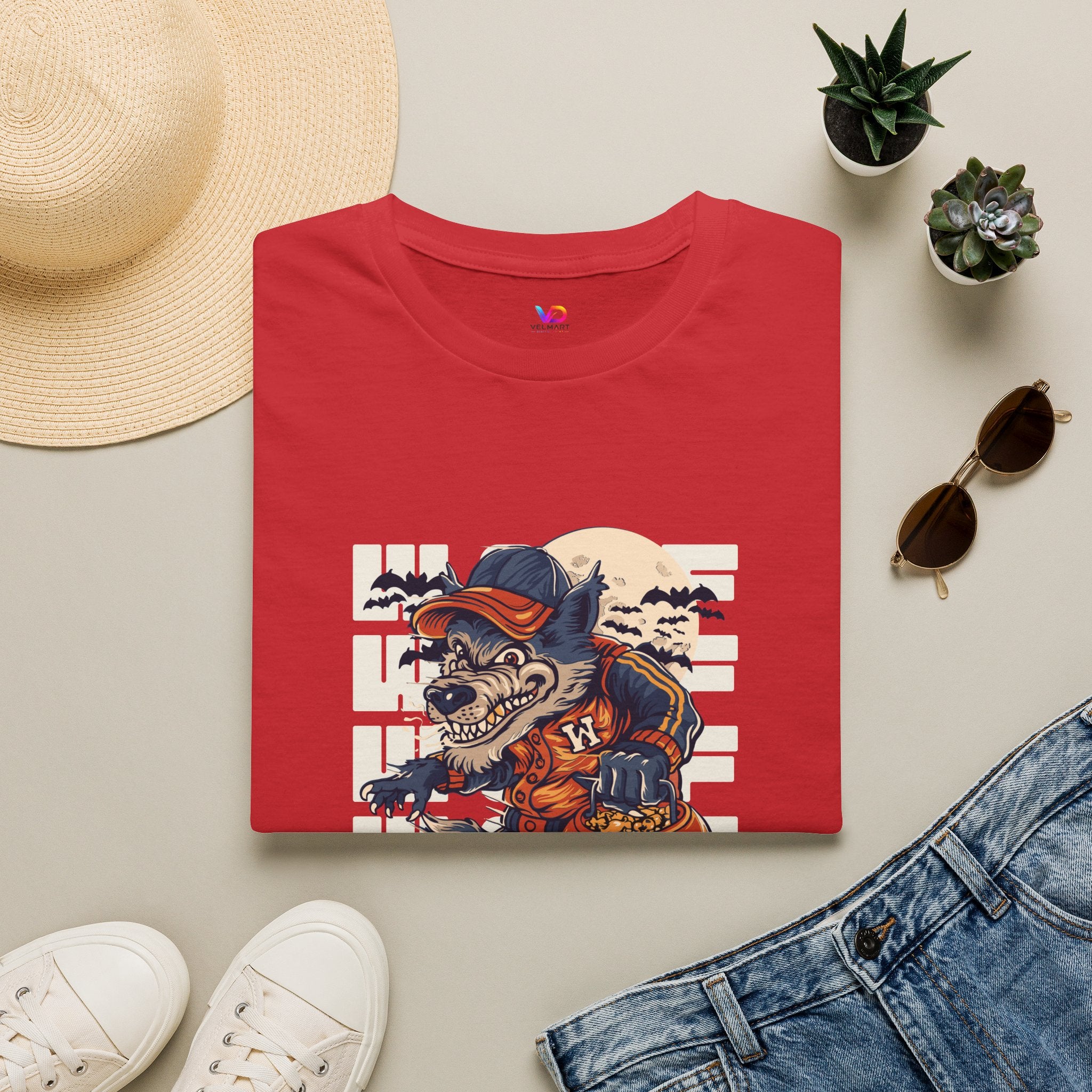 Halloween Skateboarder Skeleton T-Shirt — Spooky Pumpkin & Bats Graphic Tee