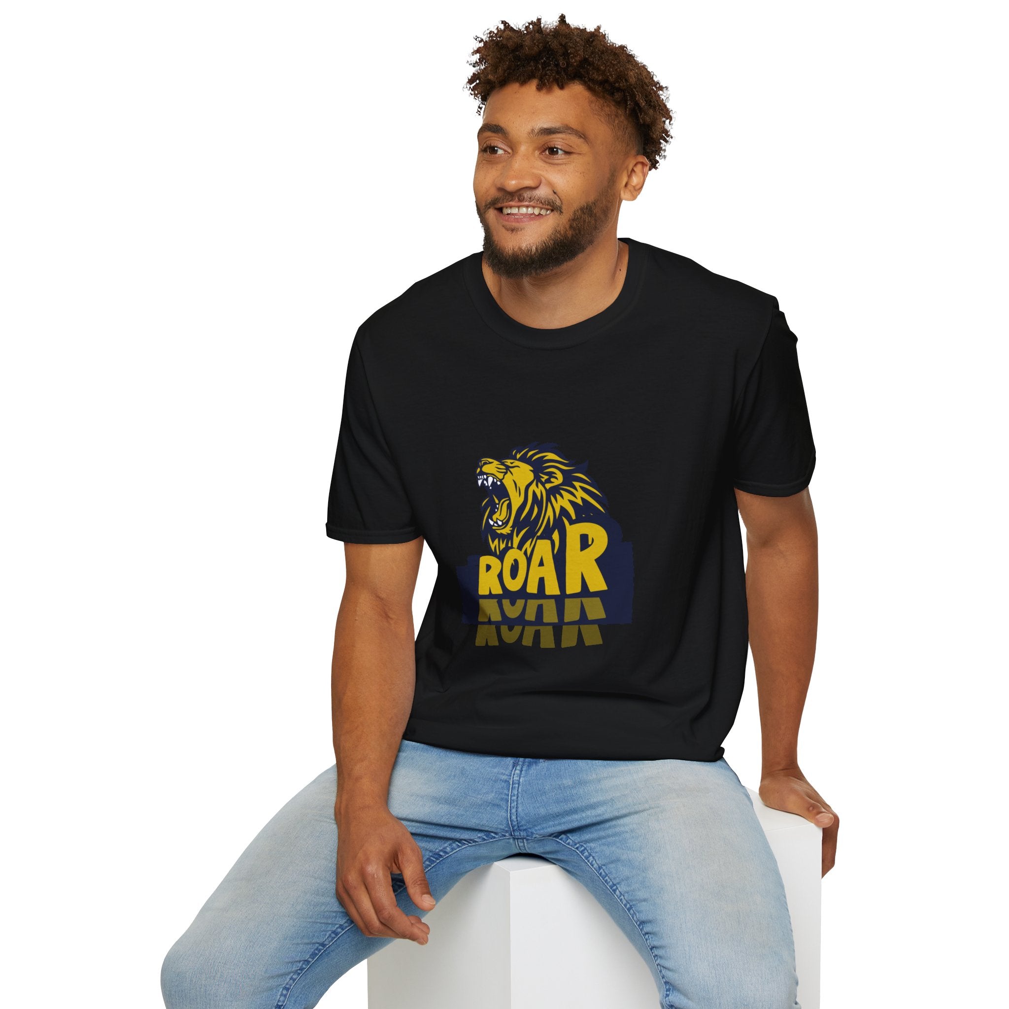 Roaring Lion T-Shirt — Bold Yellow & Navy Graphic Tee