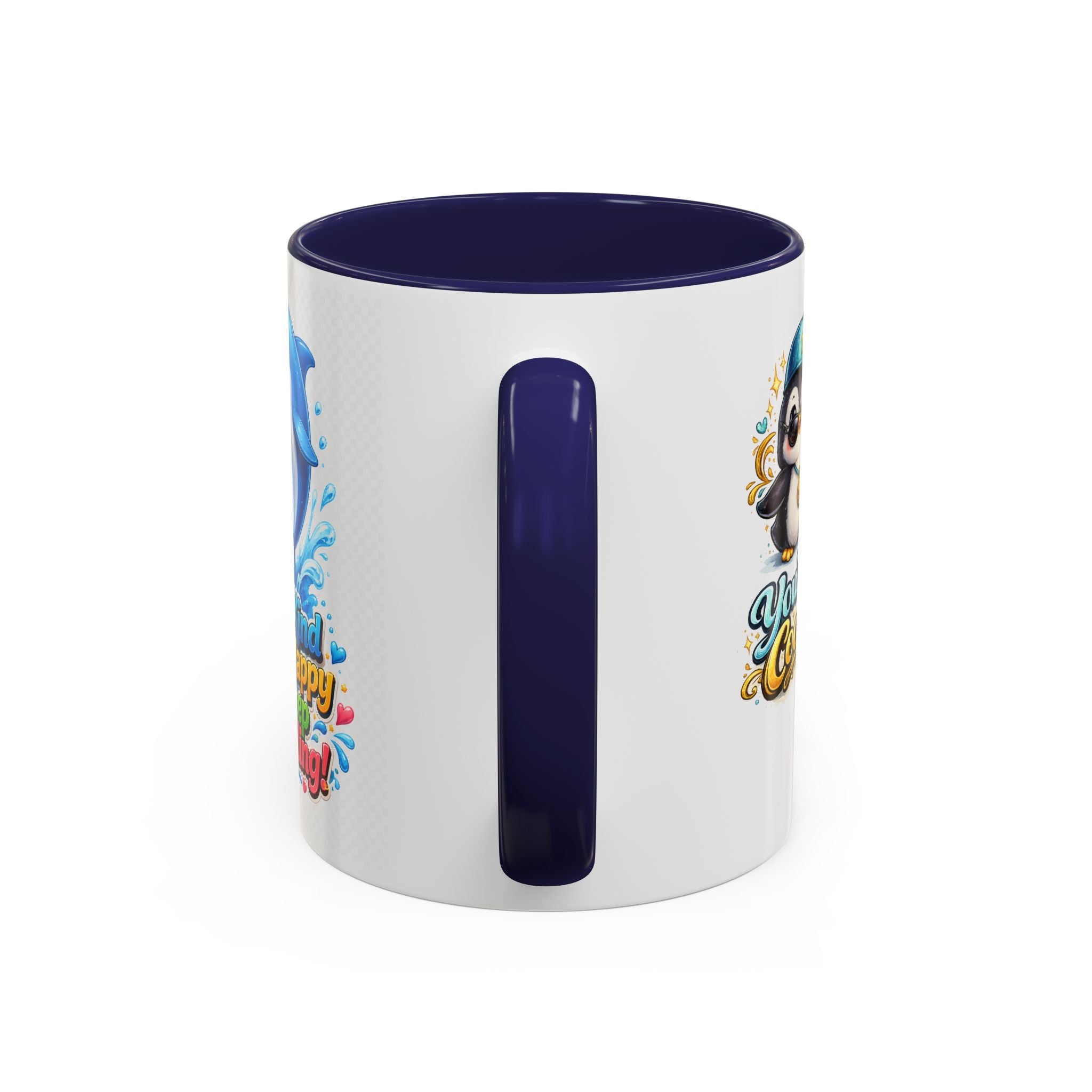 Be Kind Be Happy Keep Smiling Dolphin Accent Coffee Mug