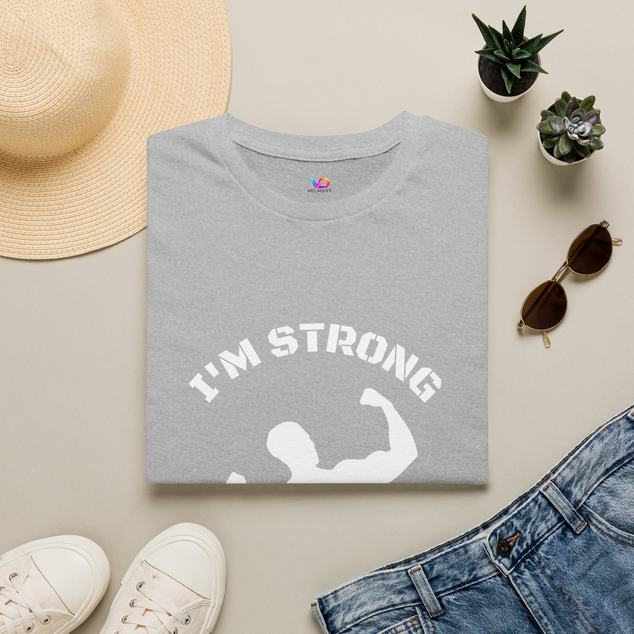 I'm Strong 'Born to Fight' T-Shirt — Motivational Fitness Muscle Tee