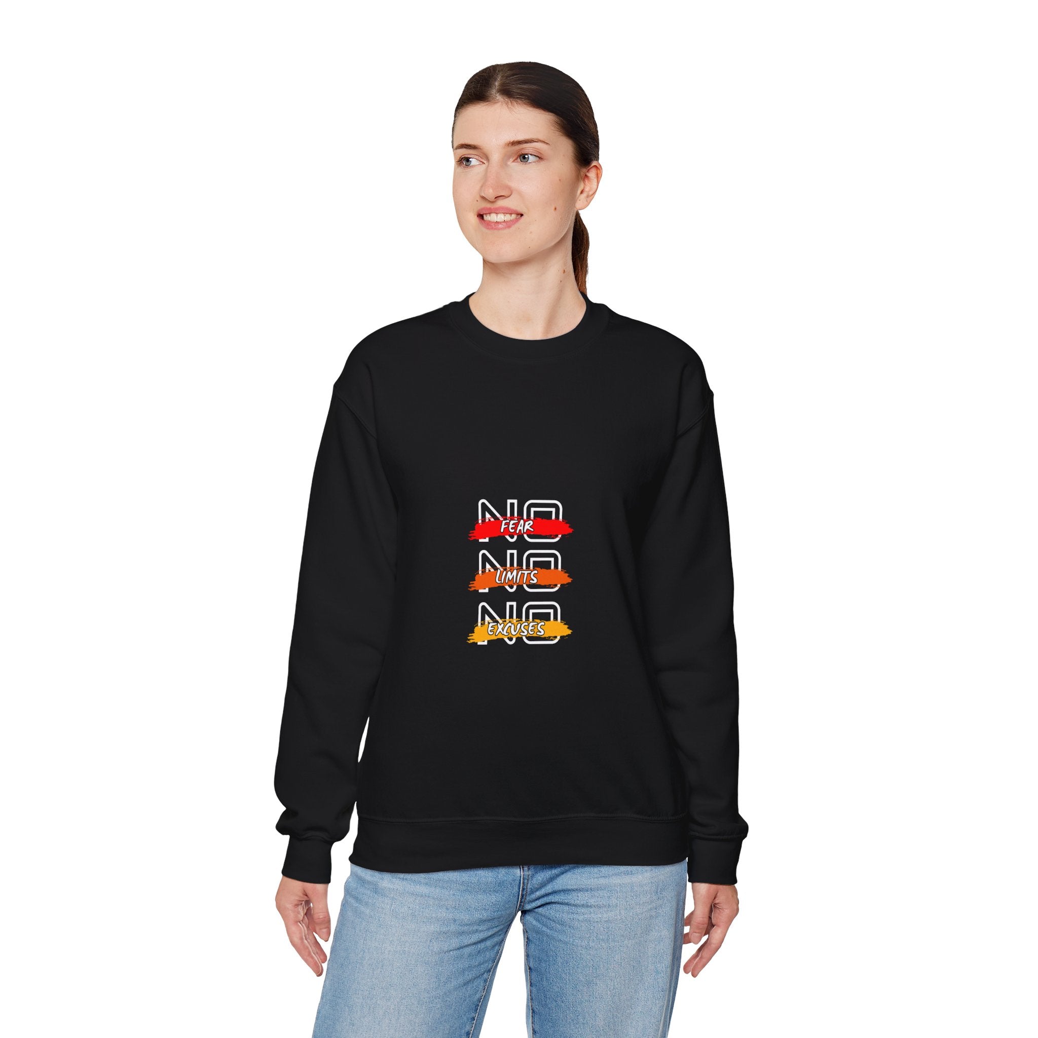 No Fear No Limits No Doubt Crewneck Sweatshirt — Motivational Graphic Pullover