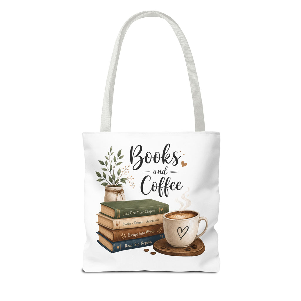 Books and Coffee Tote Bag — Book Lover Canvas Tote