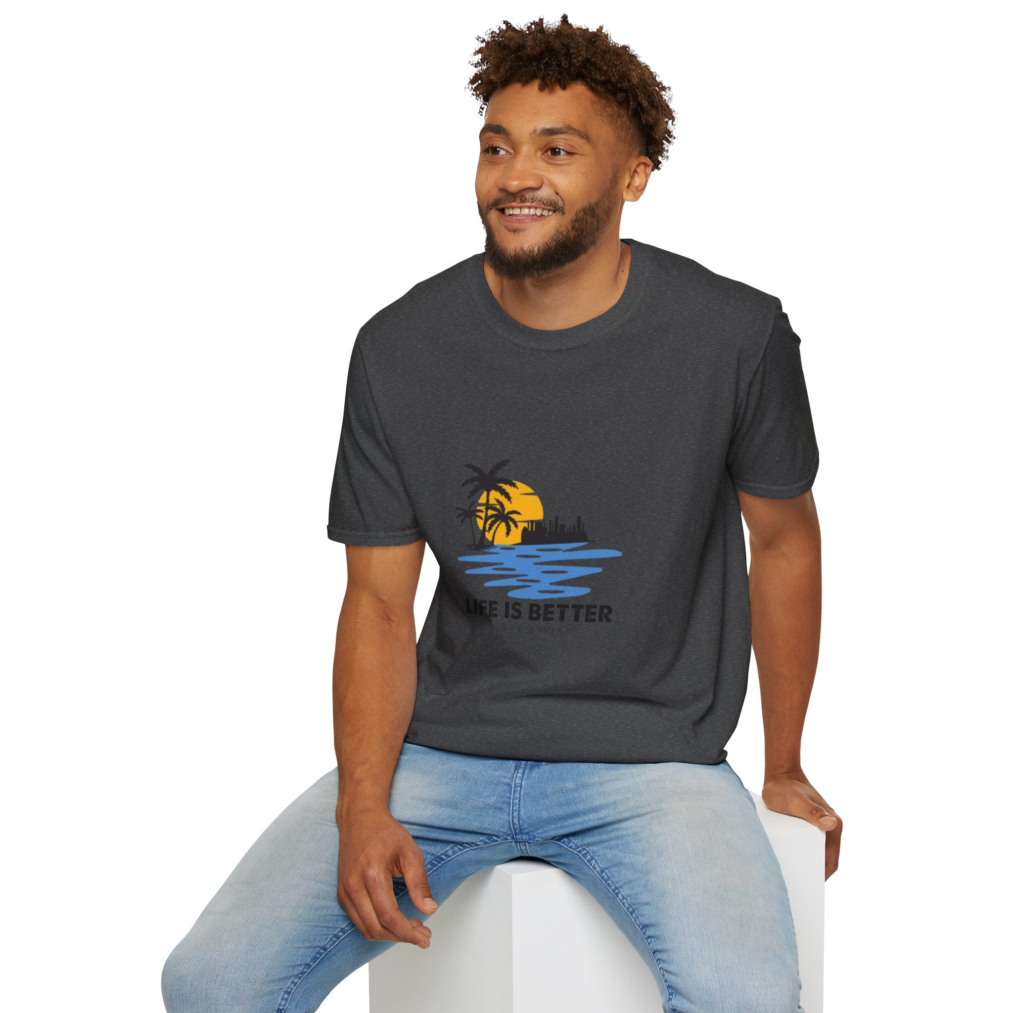 Sunset Beach T-Shirt — "Life Is Better" Palm Tree Graphic