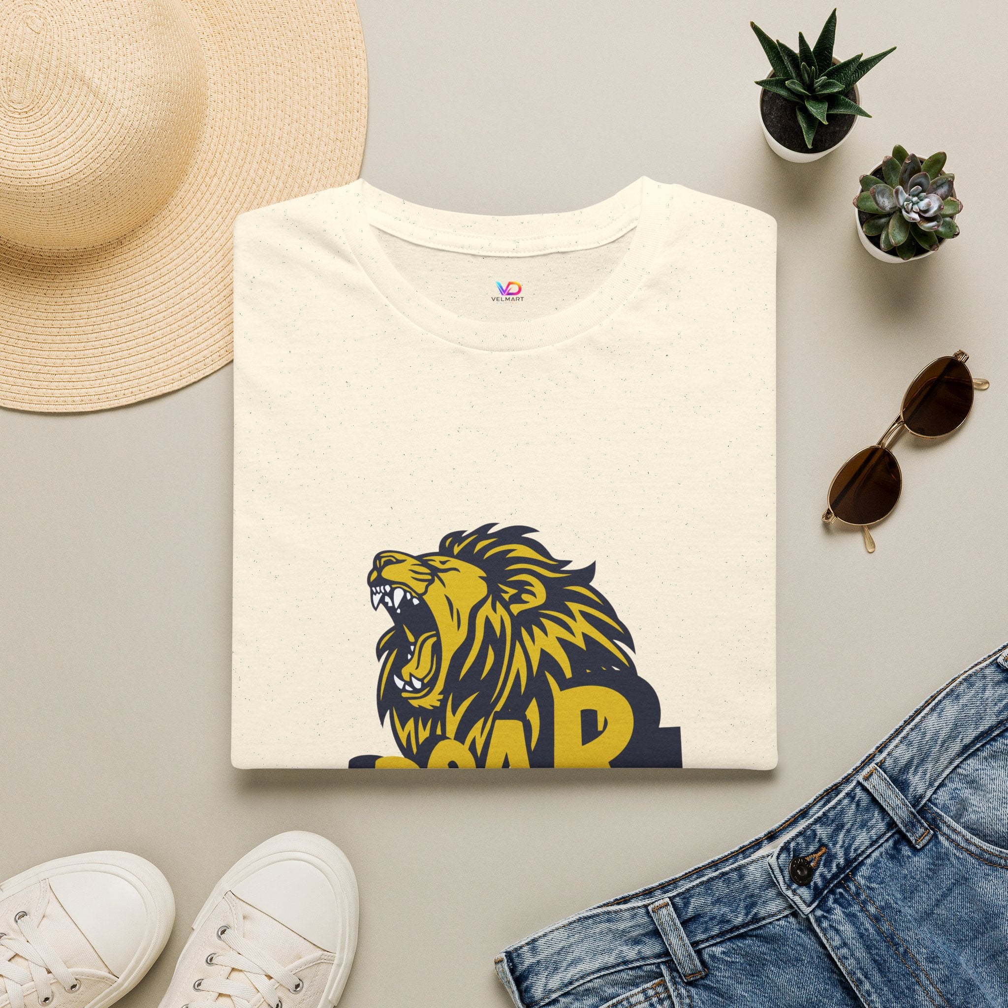 Roaring Lion T-Shirt — Bold Yellow & Navy Graphic Tee