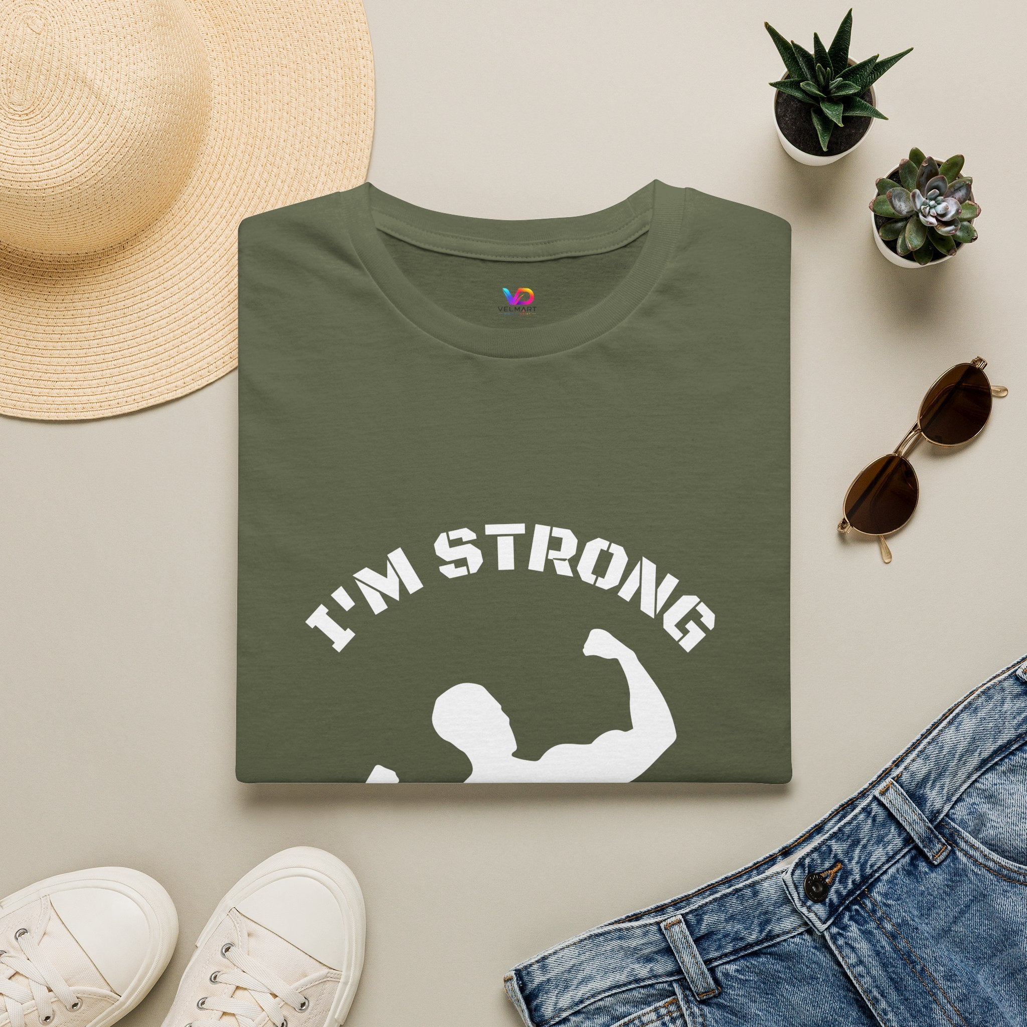 I'm Strong 'Born to Fight' T-Shirt — Motivational Fitness Muscle Tee
