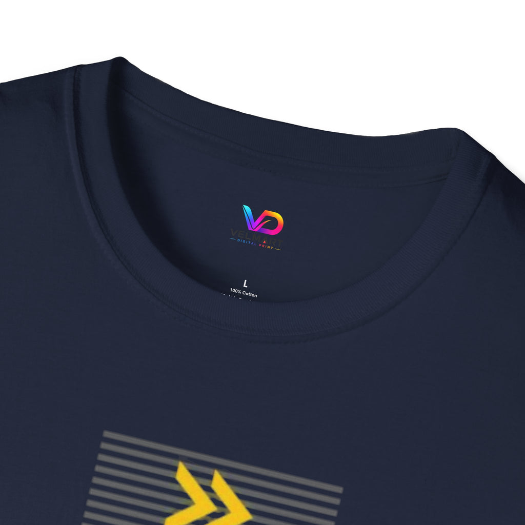 Vertical 'NEXT' Graphic T‑Shirt — Modern Yellow & Gray Streetwear Tee