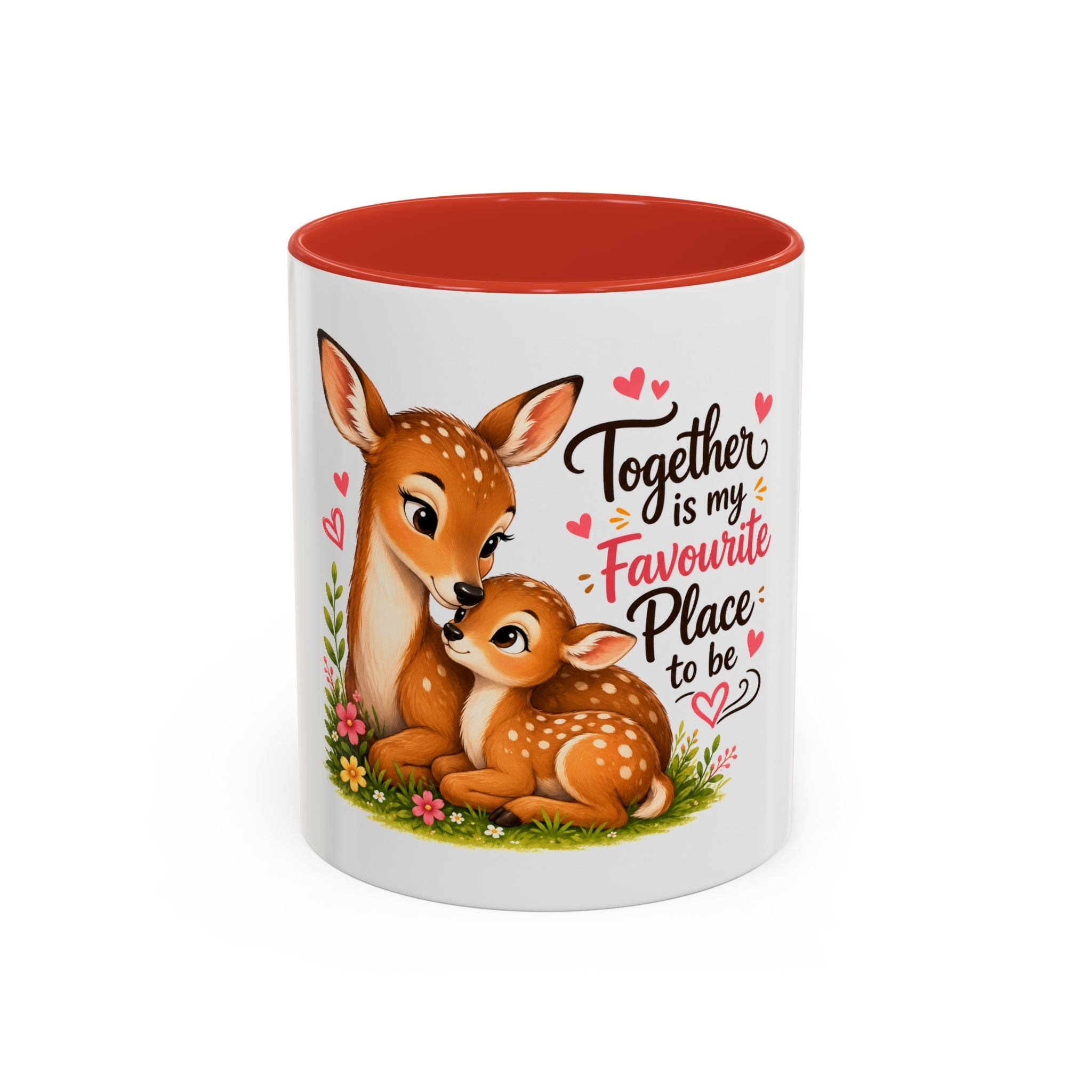 Mother and Baby Deer Accent Coffee Mug — "Together is my Favourite Place to be"