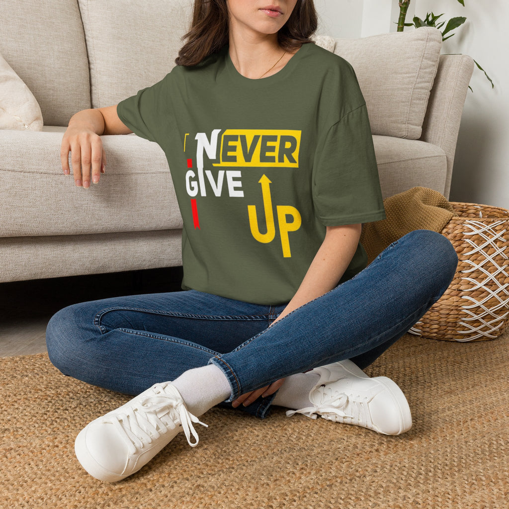 Never Give Up T-Shirt — Motivational Graphic Tee