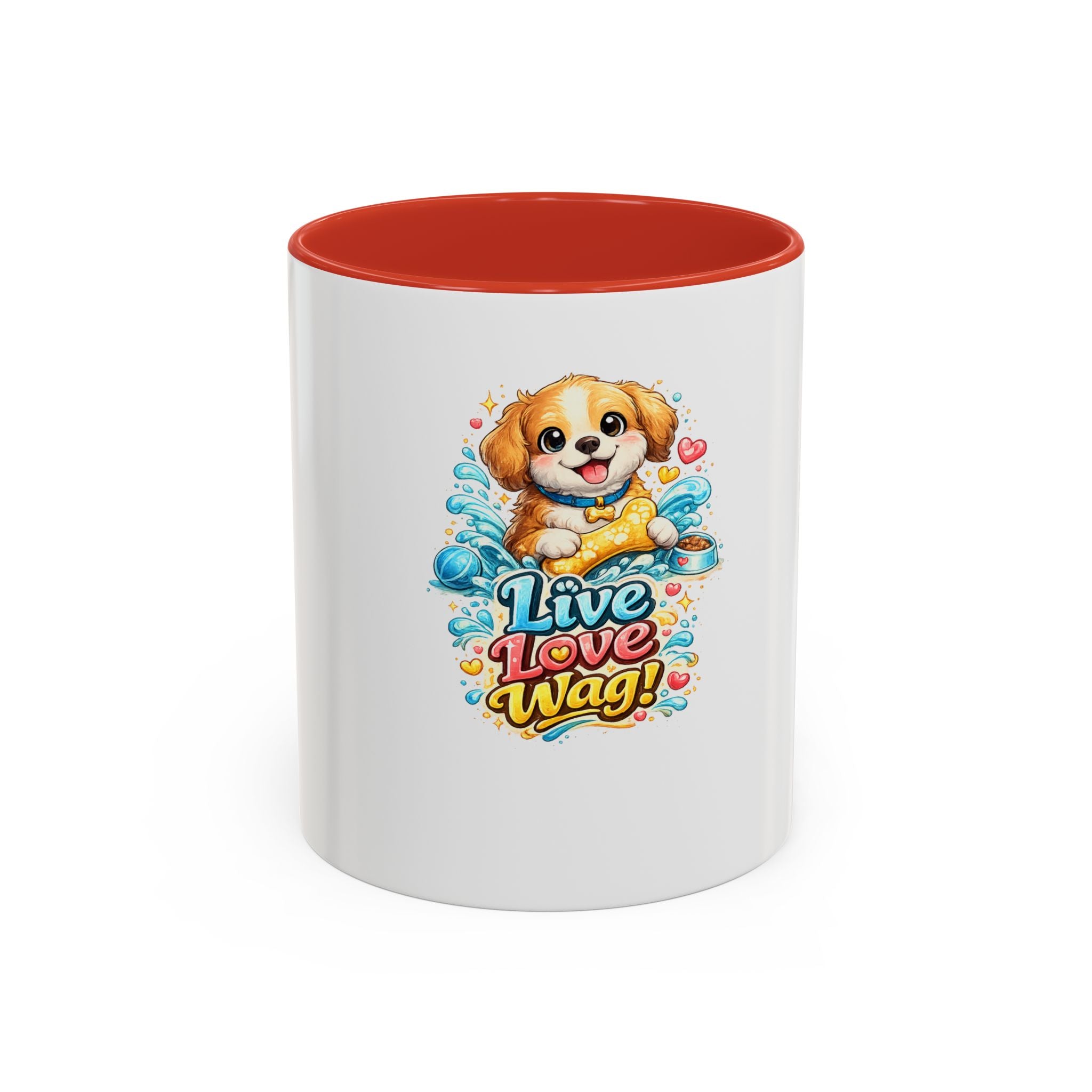 Live Love Wag! Dog Lover Accent Coffee Mug