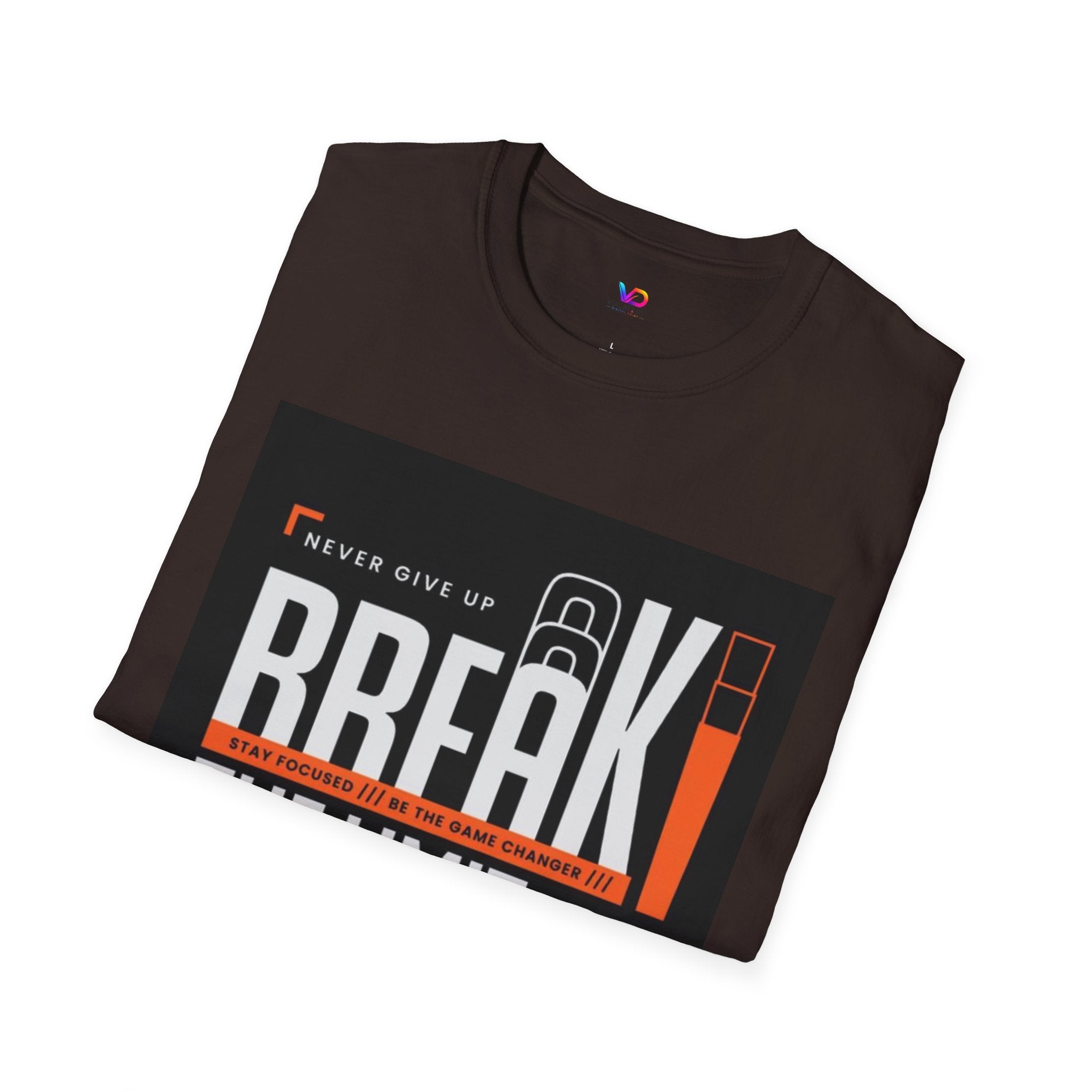 Break the Limit T-Shirt — “Never Give Up, Break” Motivational Graphic Tee
