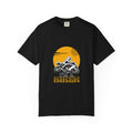 Motorcycle Rider T-Shirt — Retro Sunset Biker Graphic