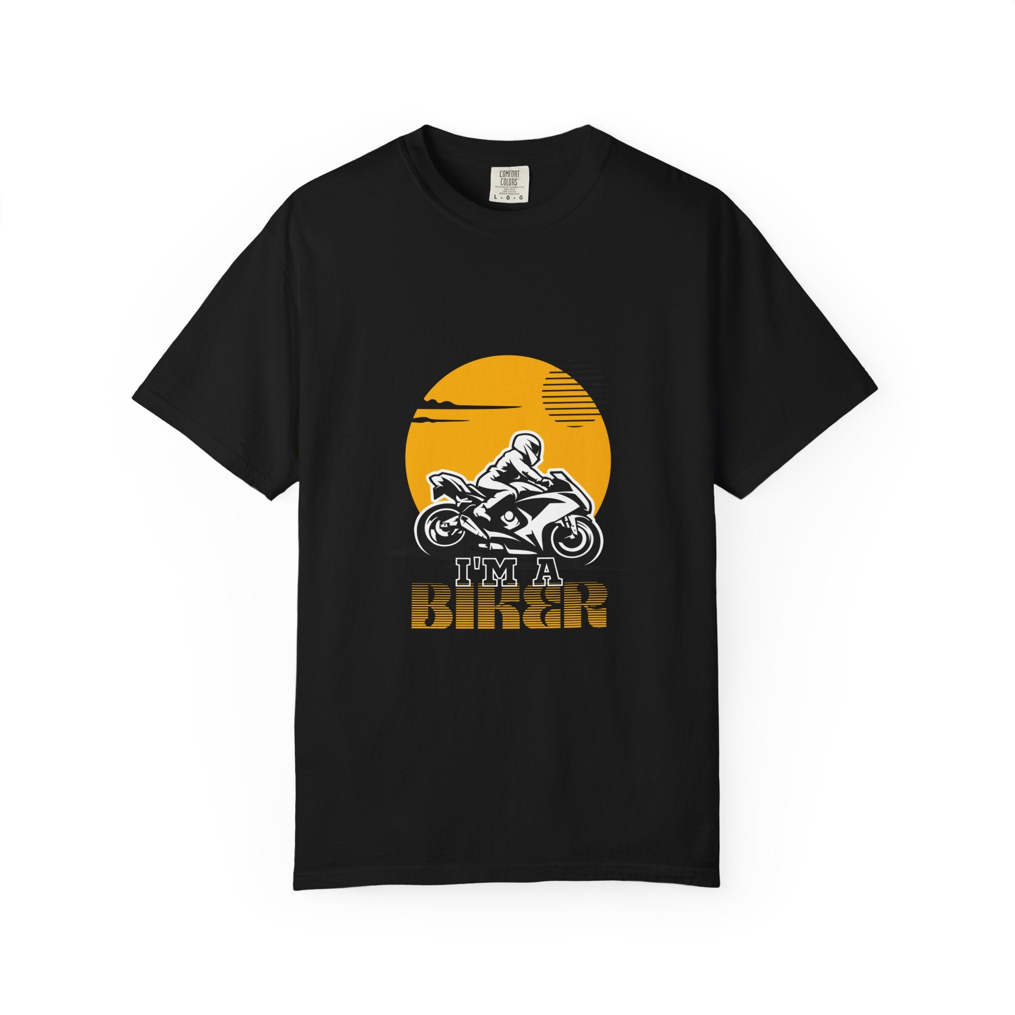Motorcycle Rider T-Shirt — Retro Sunset Biker Graphic