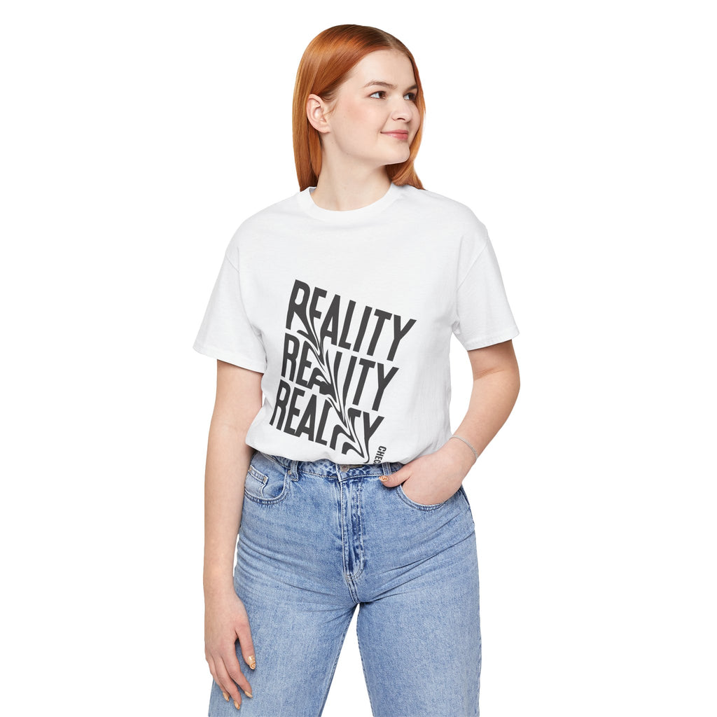 Reality Repeat Tee — Graphic Typography T-Shirt