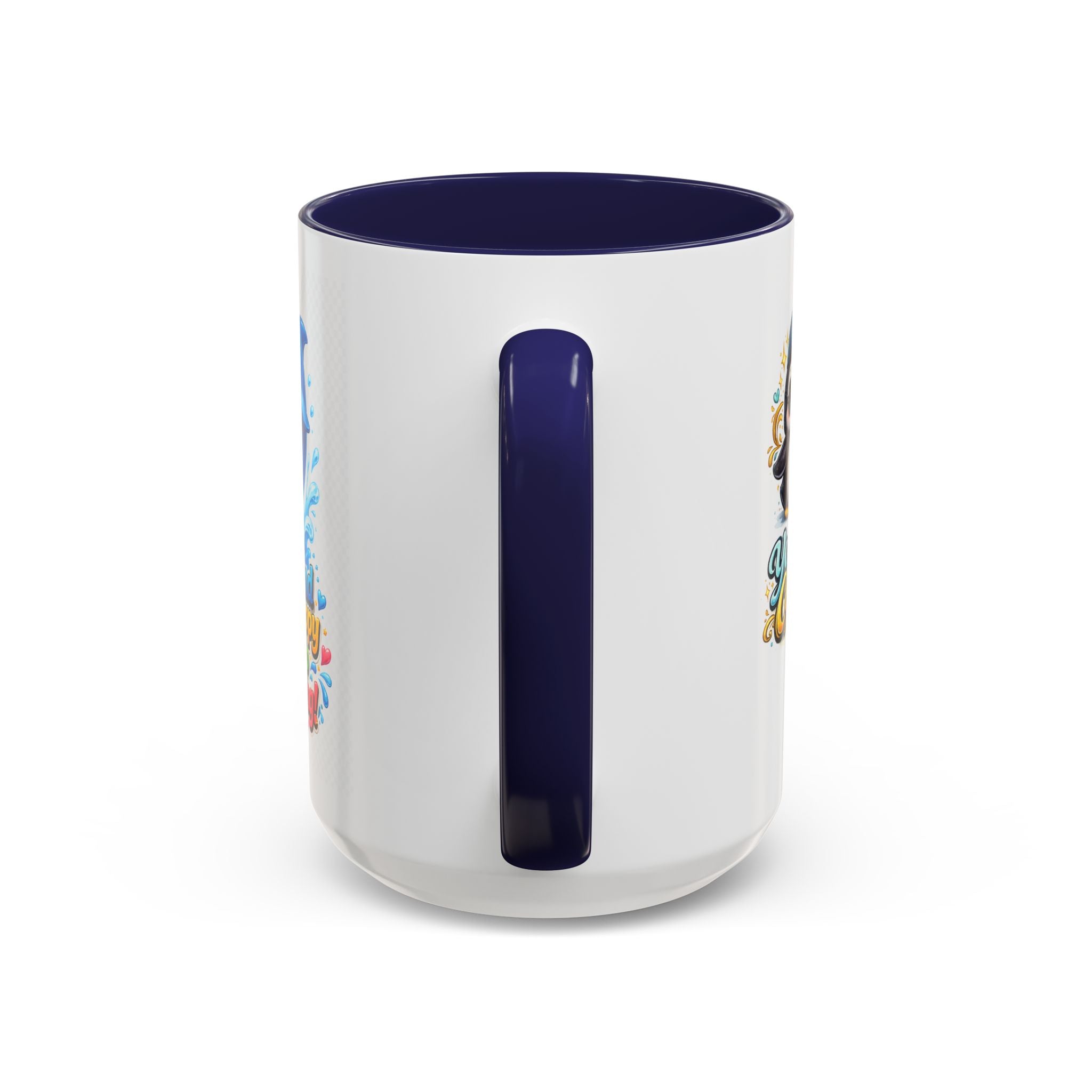 Be Kind Be Happy Keep Smiling Dolphin Accent Coffee Mug