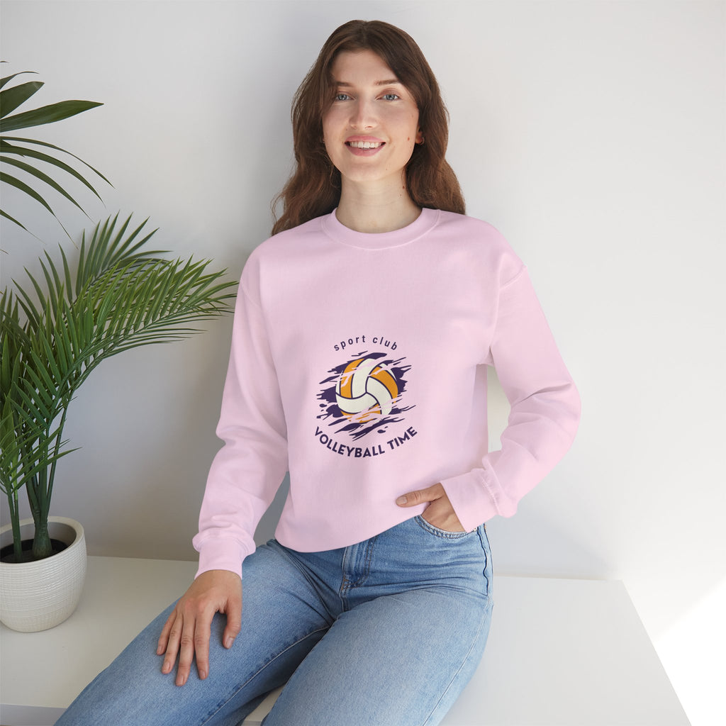 Volleyball Time Crewneck Sweatshirt — Sport Club Graphic Pullover