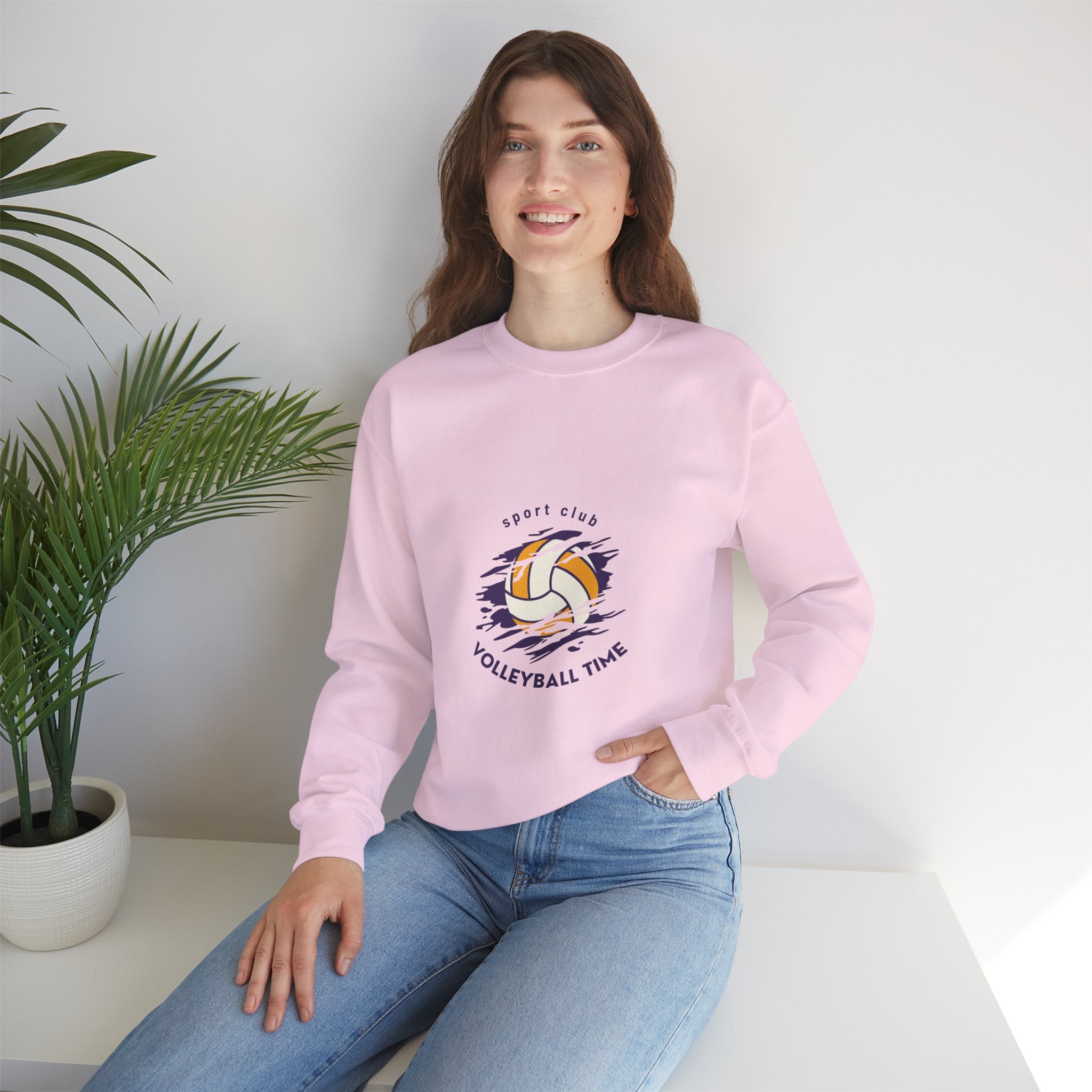Volleyball Time Crewneck Sweatshirt — Sport Club Graphic Pullover