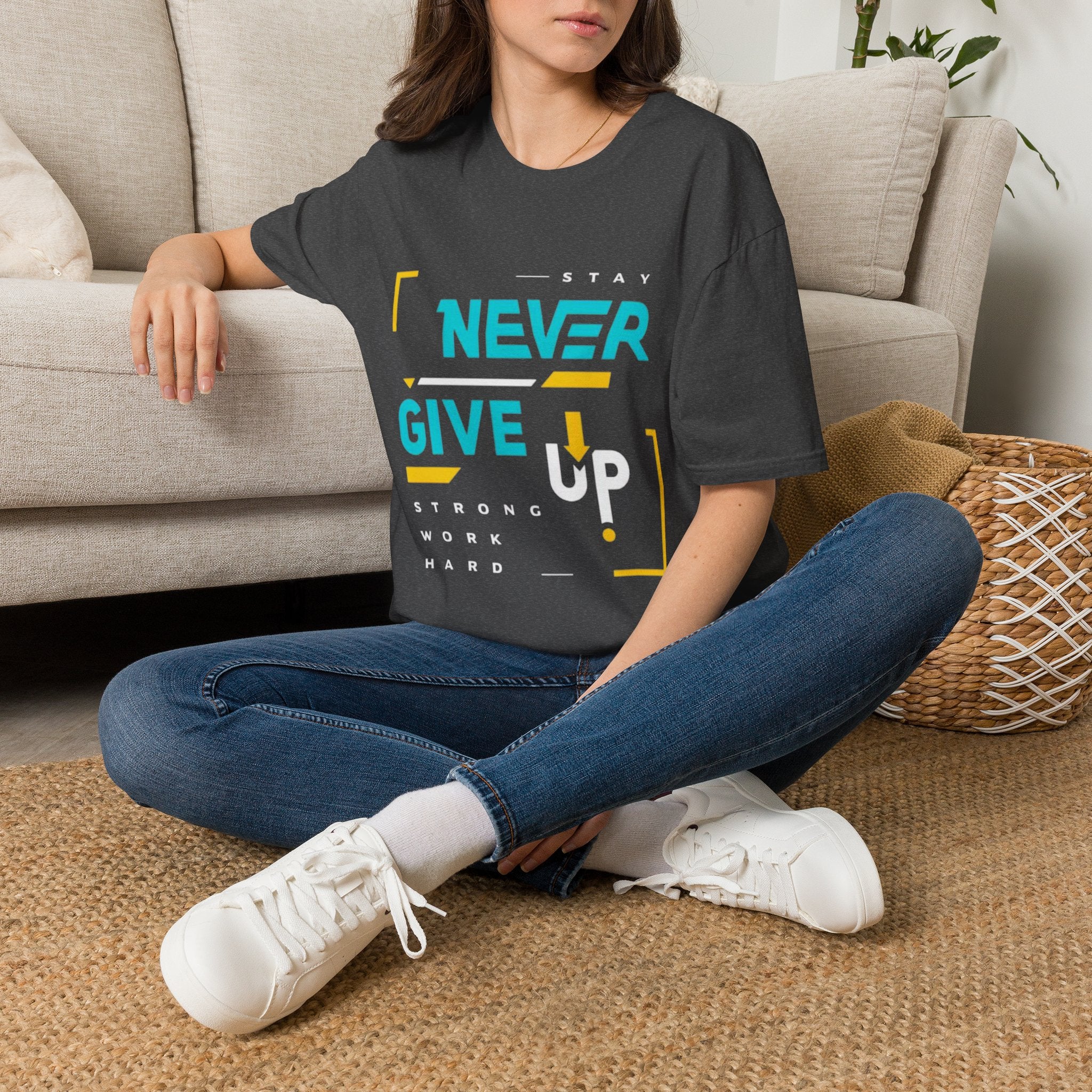 T-Shirt — Stay Never Give Up Motivational Graphic Tee