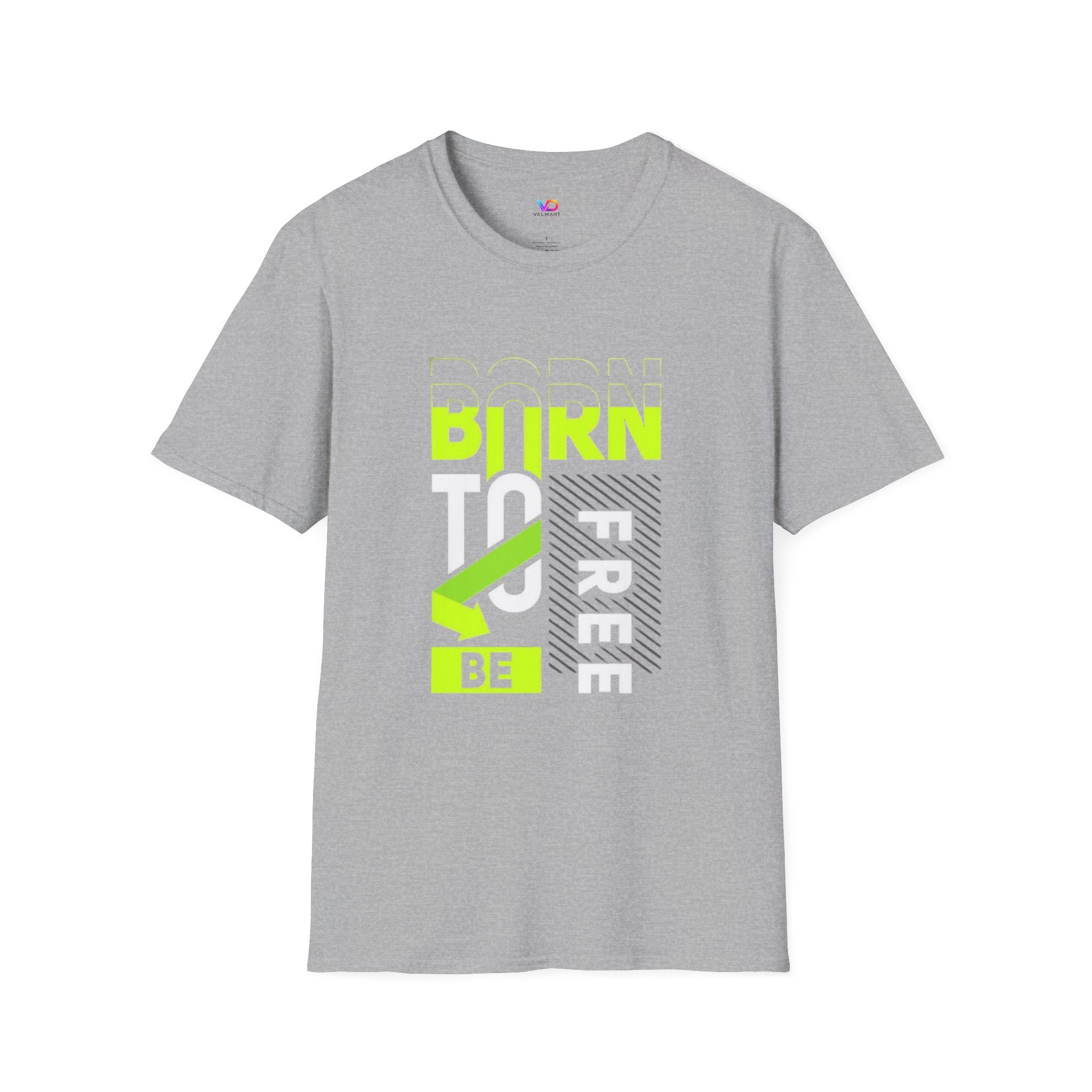 T-Shirt — Born To Be Free Neon Graphic Tee