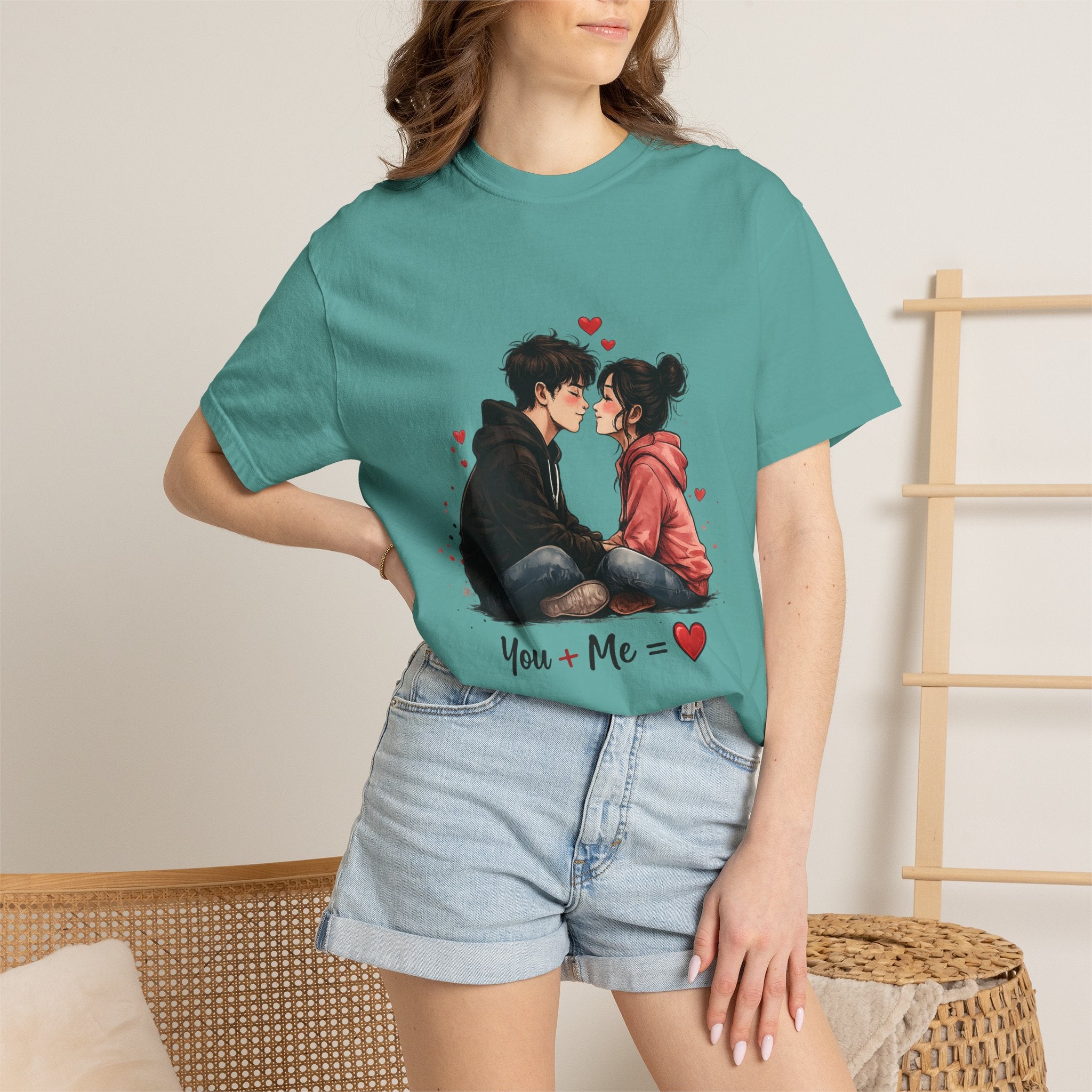 You + Me =  Romantic Couple T-Shirt