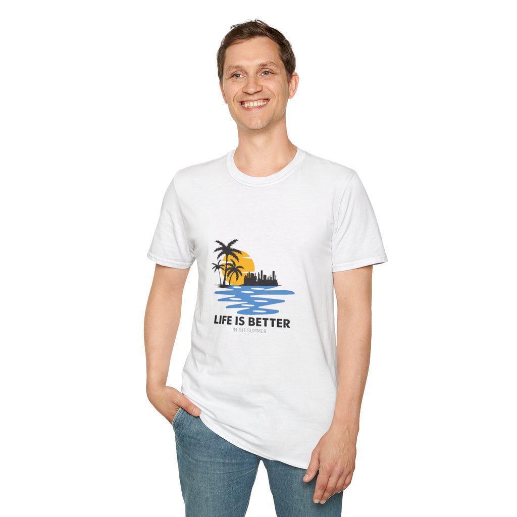 Sunset Beach T-Shirt — "Life Is Better" Palm Tree Graphic