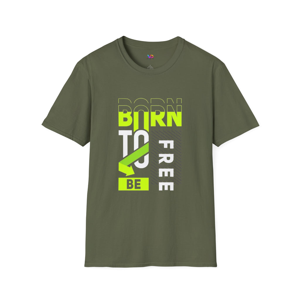 T-Shirt — Born To Be Free Neon Graphic Tee