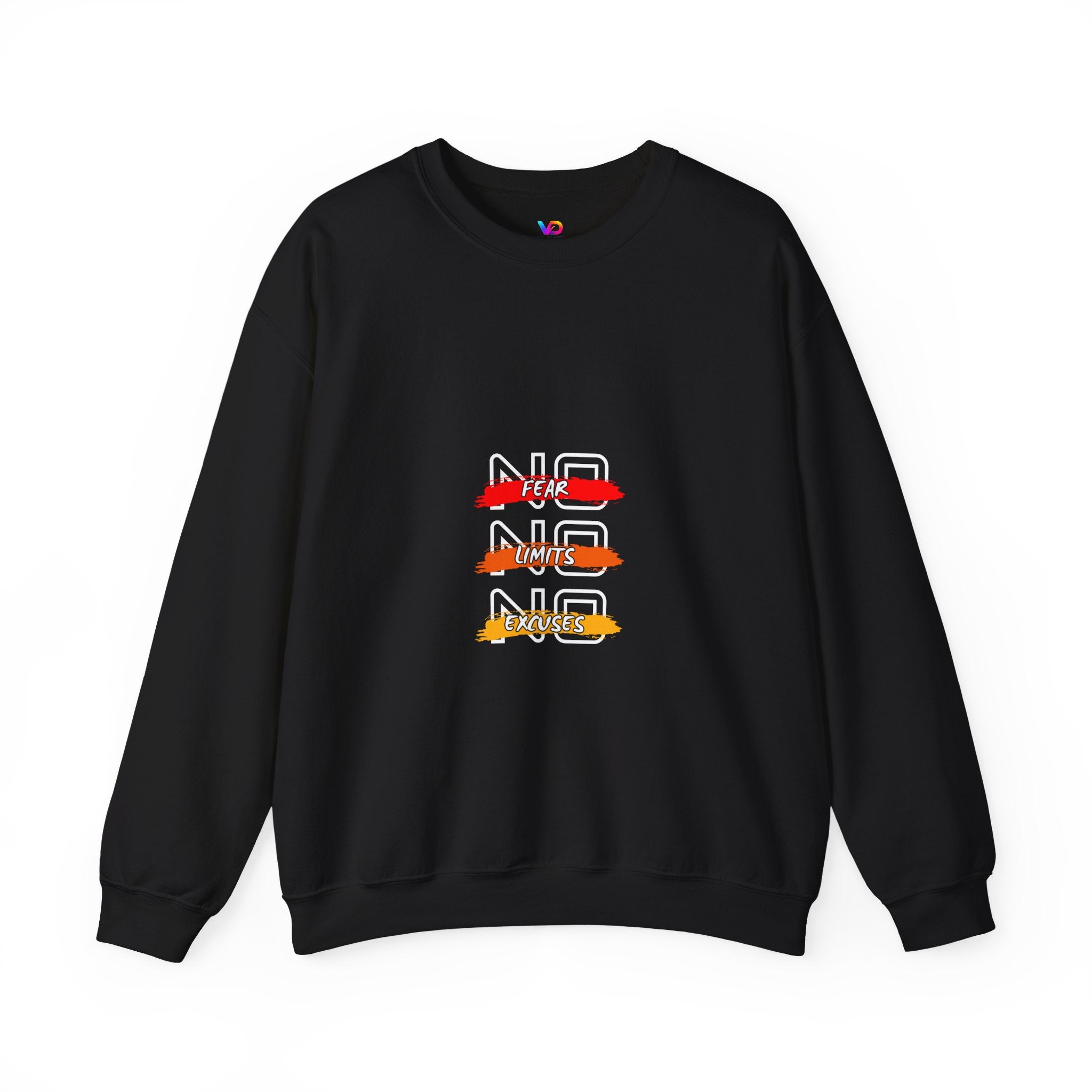 No Fear No Limits No Doubt Crewneck Sweatshirt — Motivational Graphic Pullover
