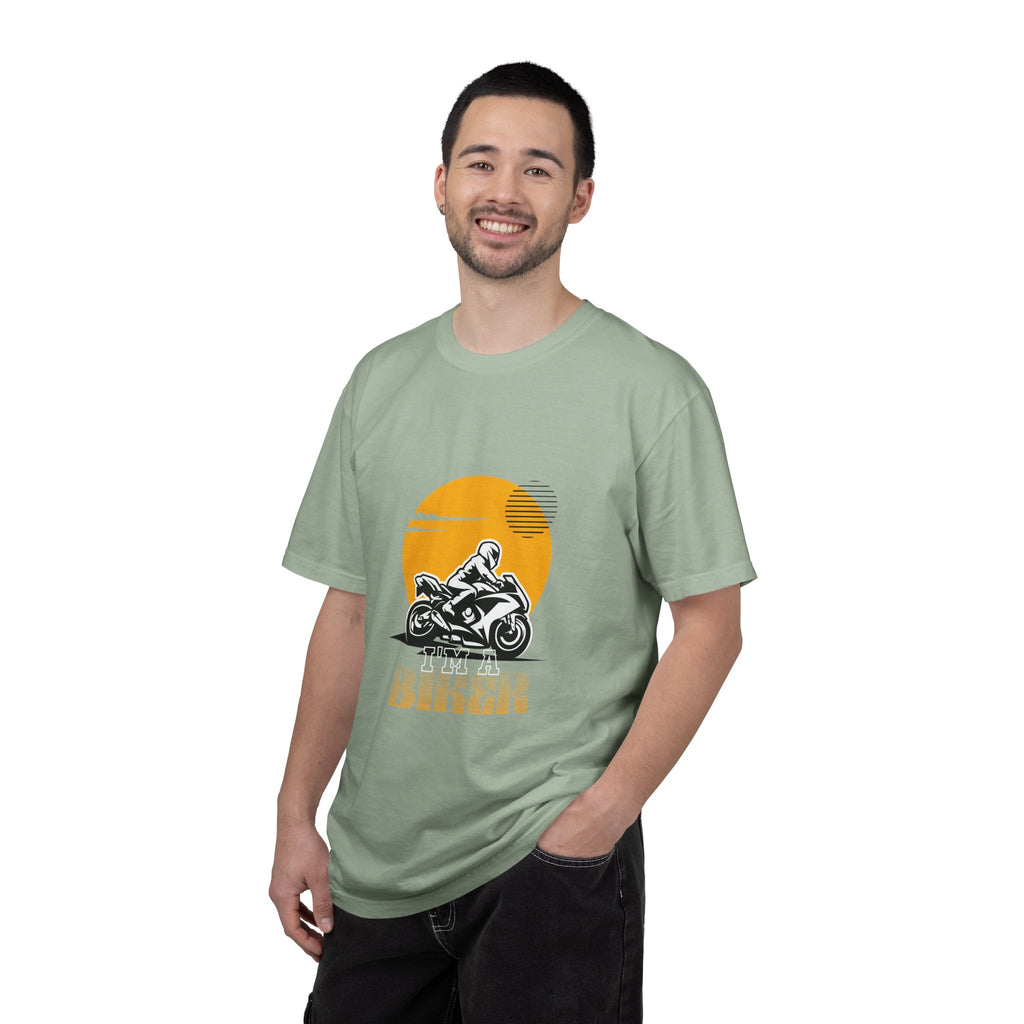 Motorcycle Rider T-Shirt — Retro Sunset Biker Graphic