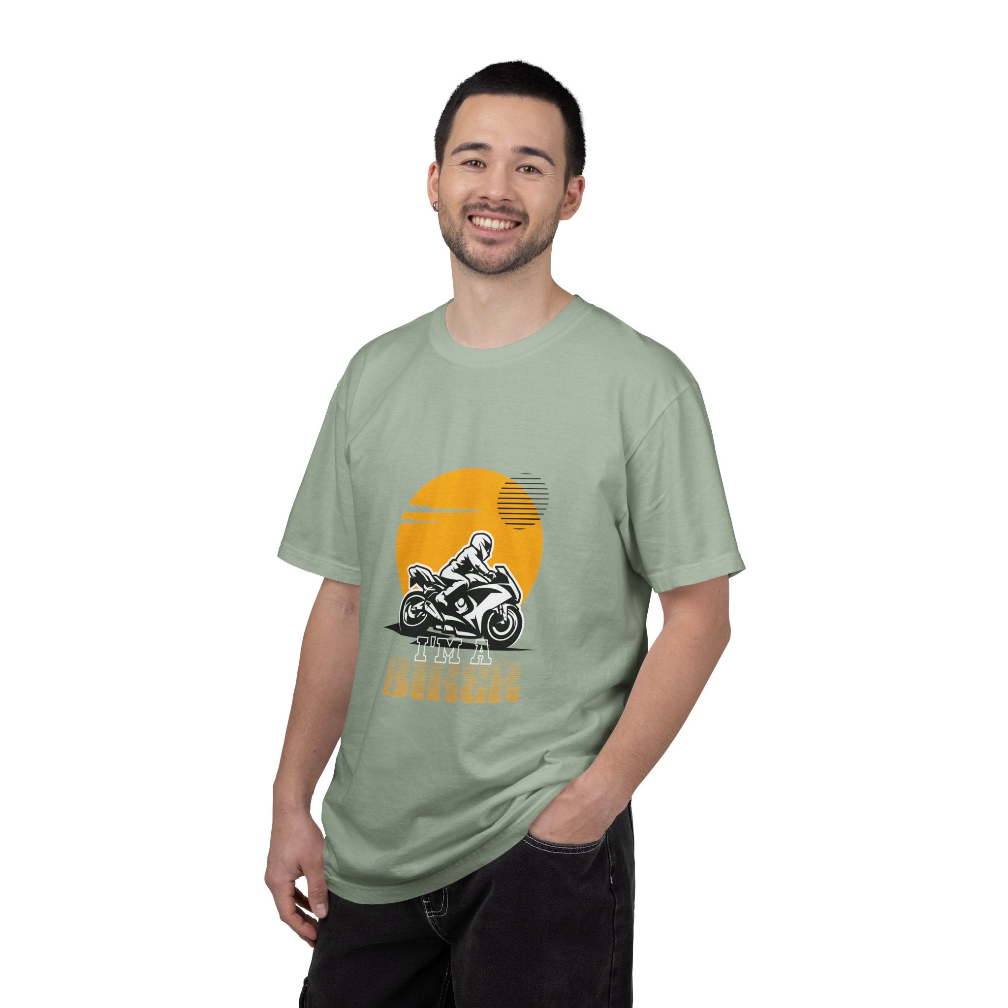 Motorcycle Rider T-Shirt — Retro Sunset Biker Graphic