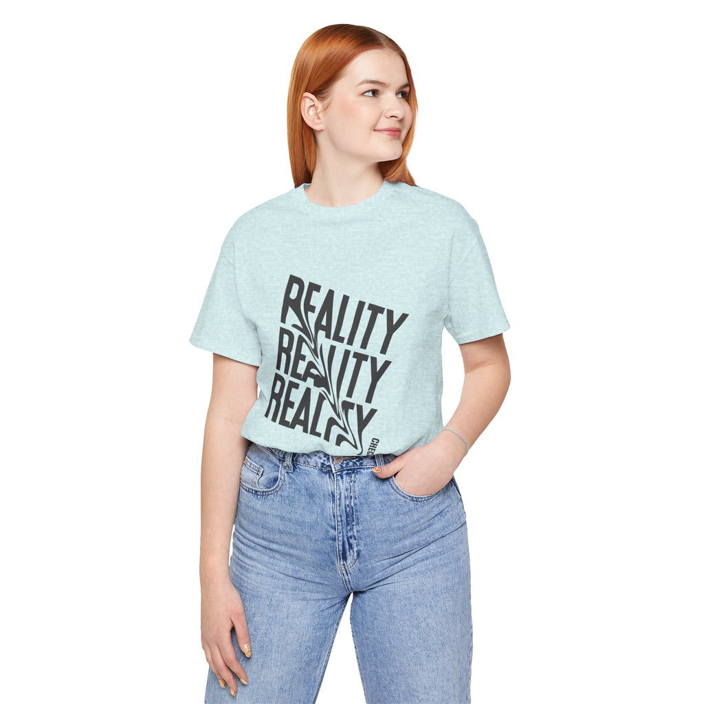 Reality Repeat Tee — Graphic Typography T-Shirt