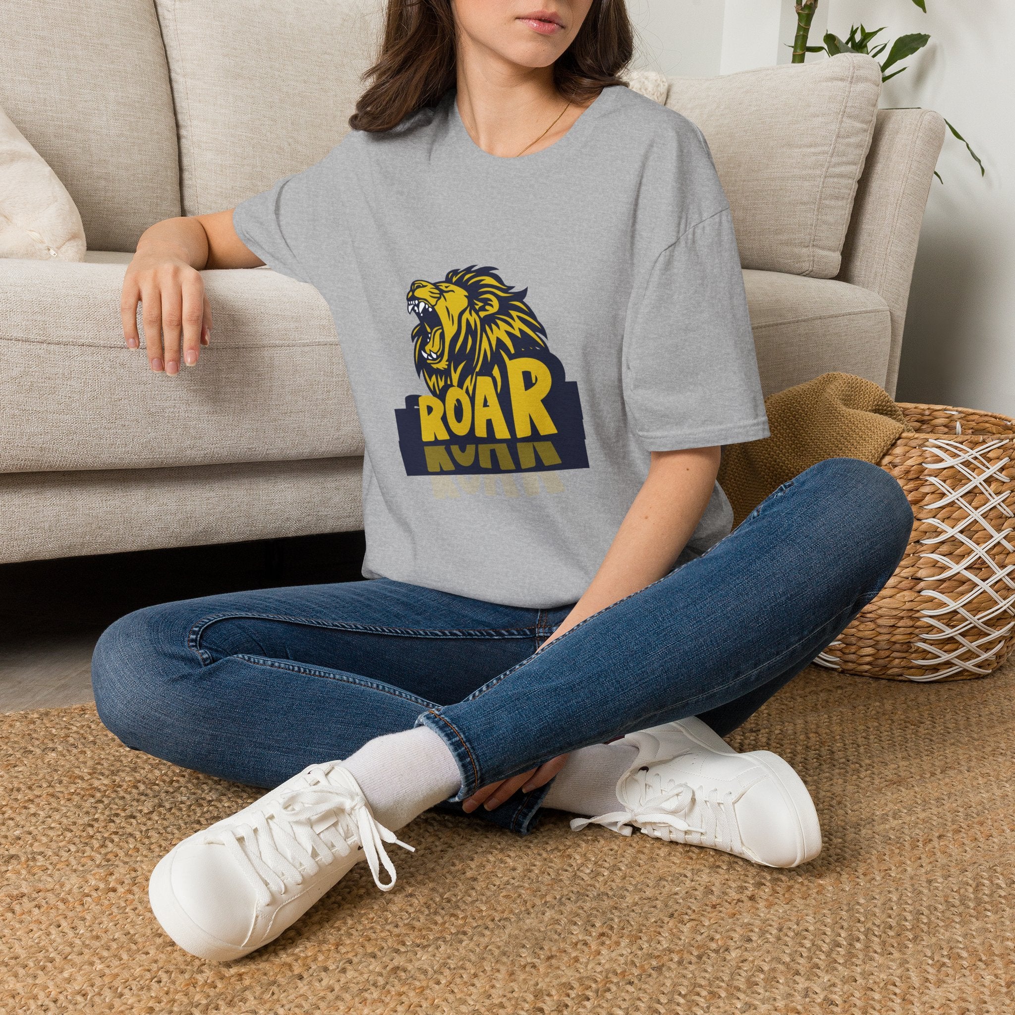 Roaring Lion T-Shirt — Bold Yellow & Navy Graphic Tee