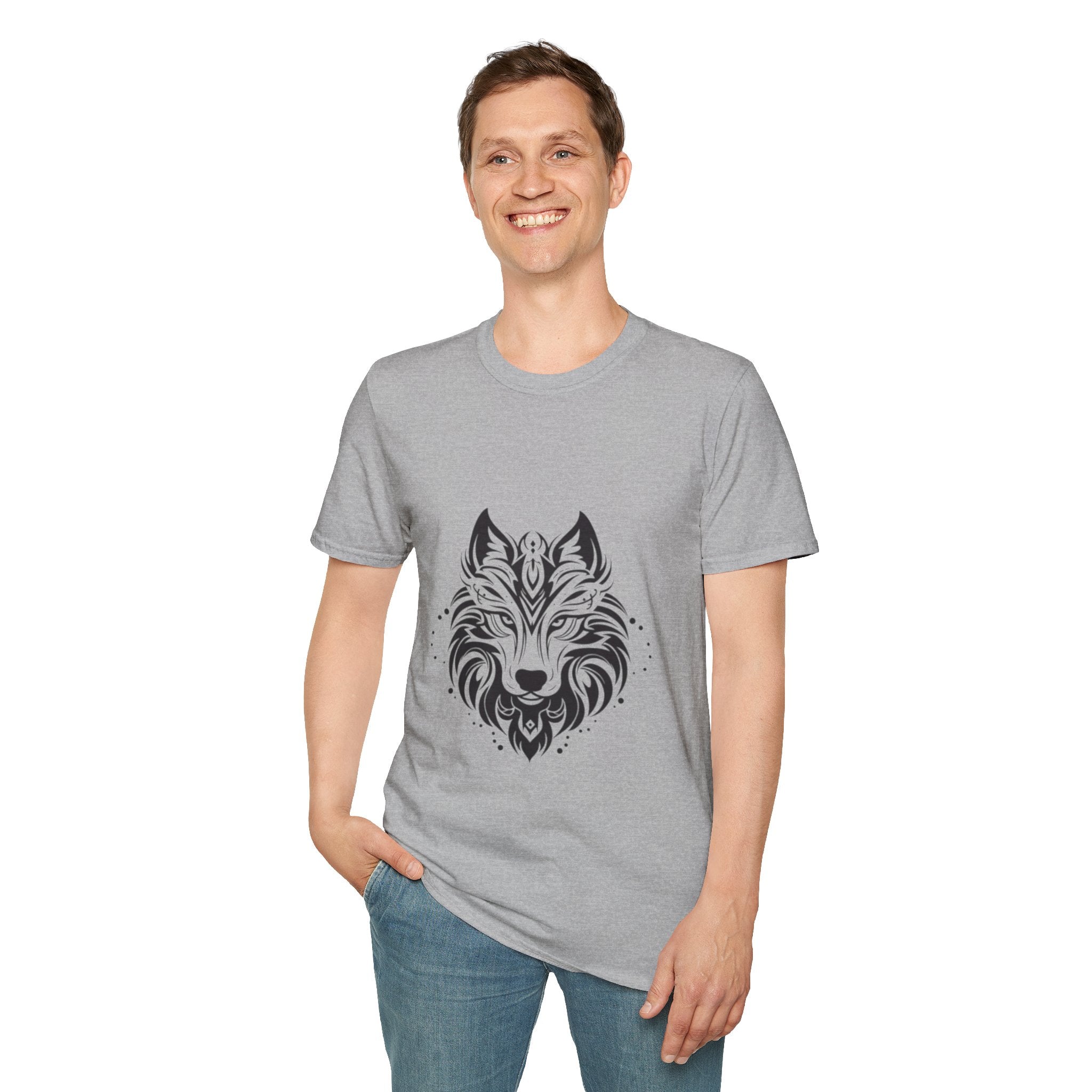 Wolf Mandala T-Shirt — Tribal Geometric Wolf Art Tee