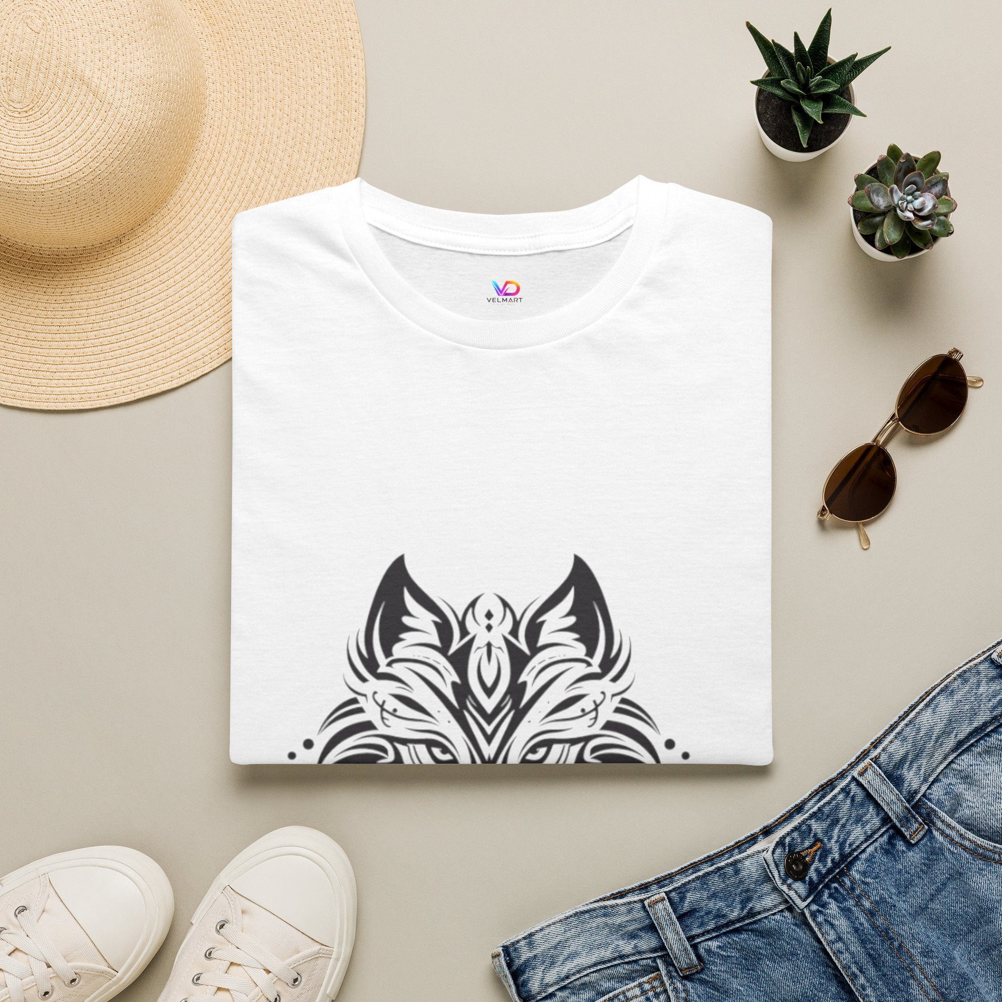 Wolf Mandala T-Shirt — Tribal Geometric Wolf Art Tee