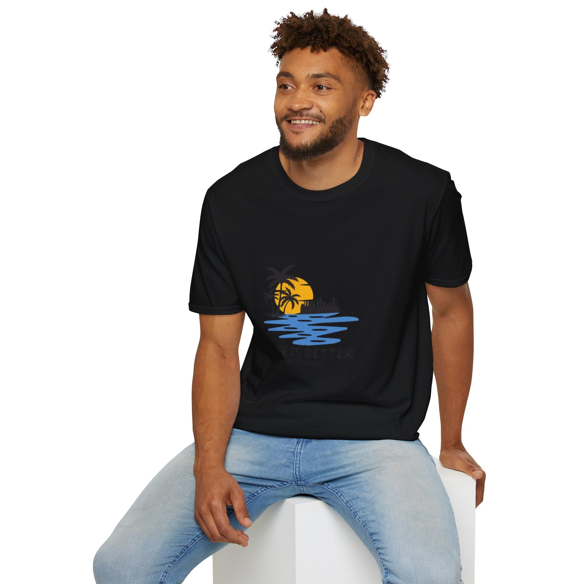 Sunset Beach T-Shirt — "Life Is Better" Palm Tree Graphic
