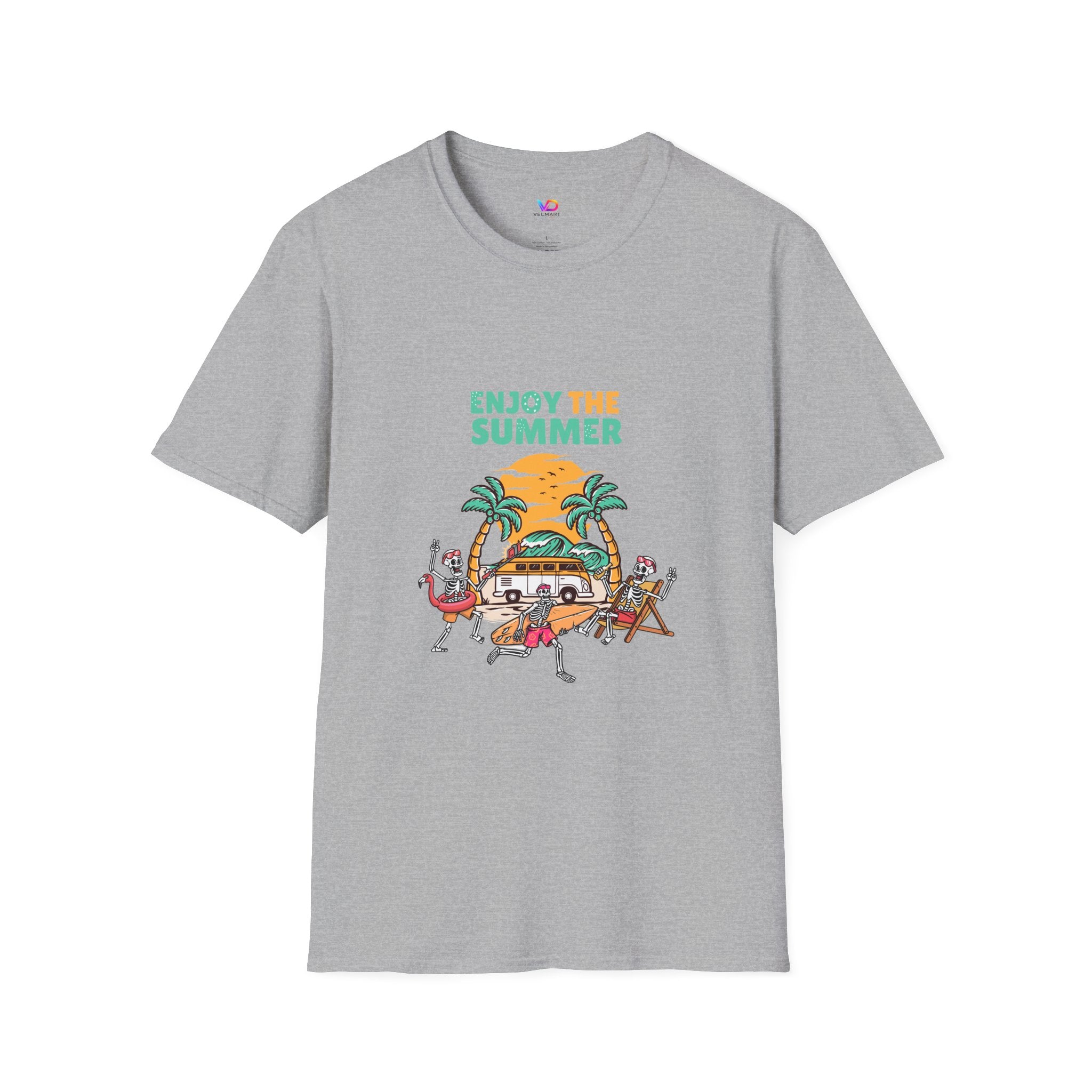 Summer Beach T-Shirt — "Enjoy The Summer" Palm Tree Surf Graphic