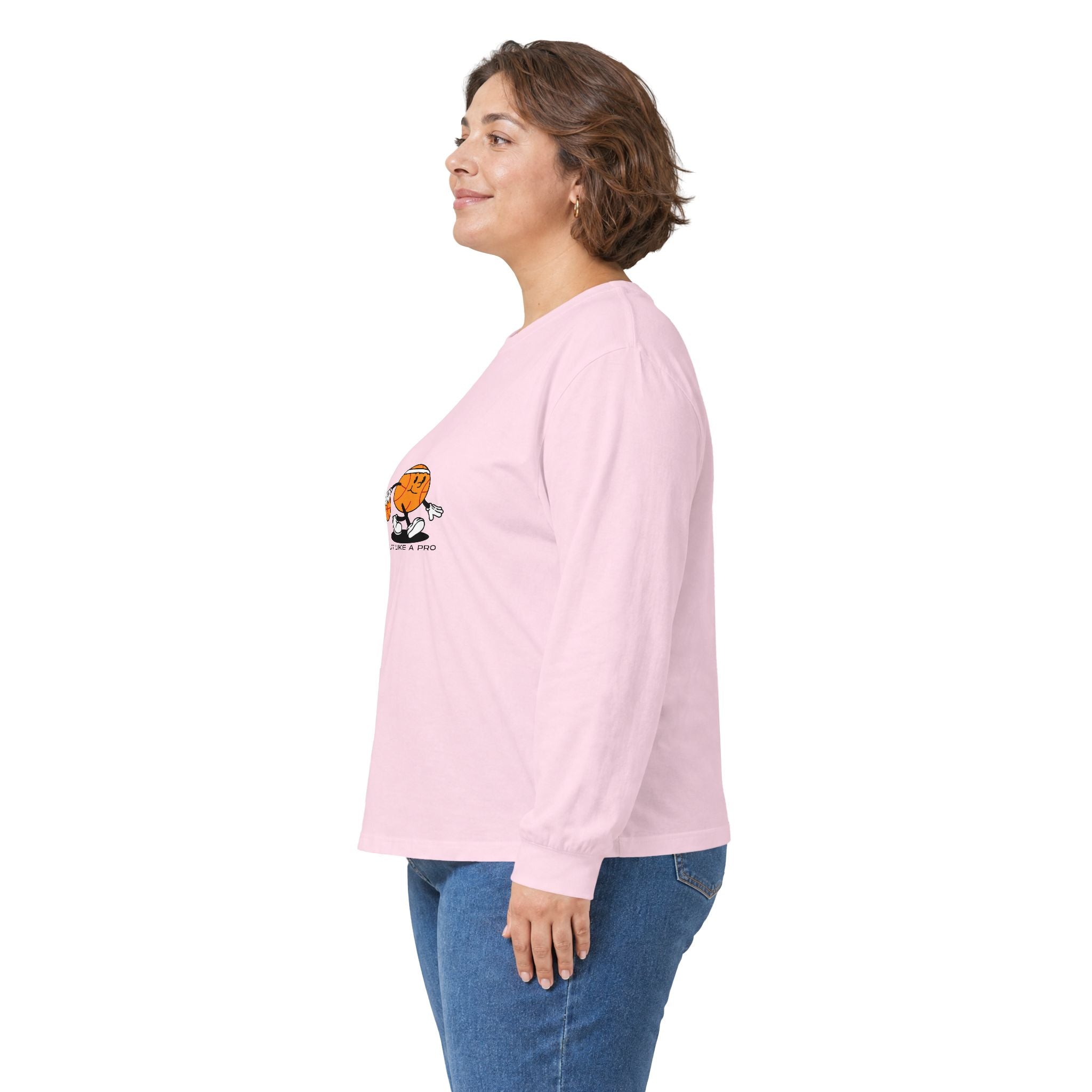 Basketball Cartoon Long Sleeve Tee – 'Ballin' Little Legend' Graphic Shirt